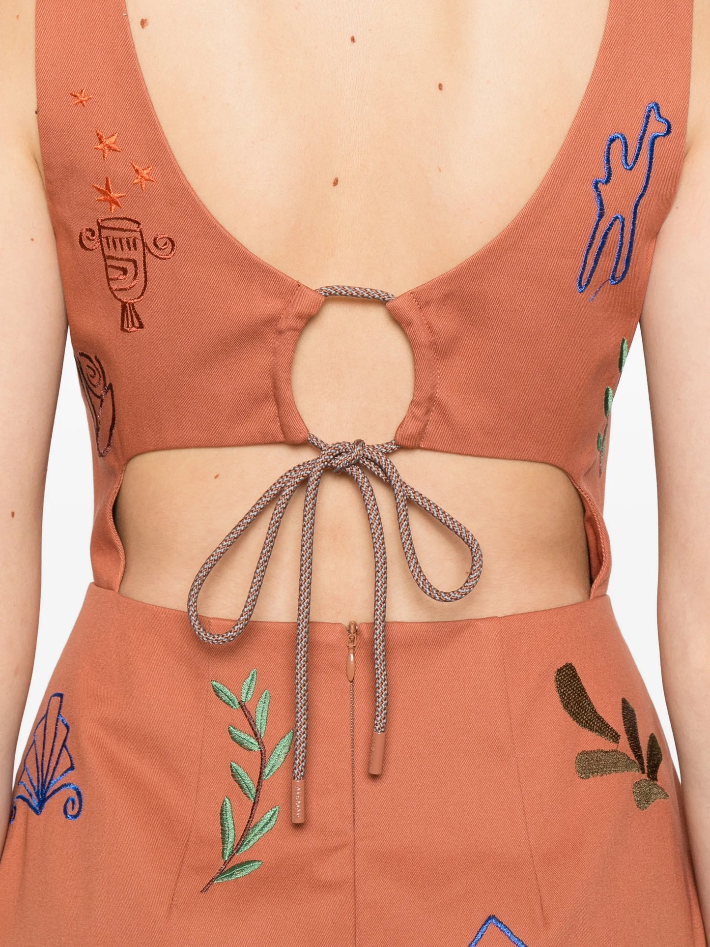 x LRNLE Dusty embroidered mini dress