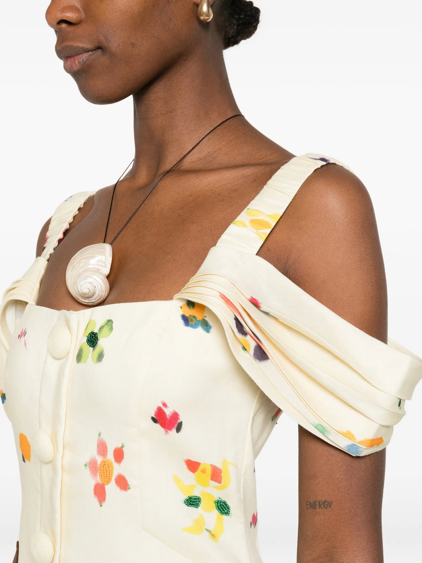 Sidi square-neck midi dress