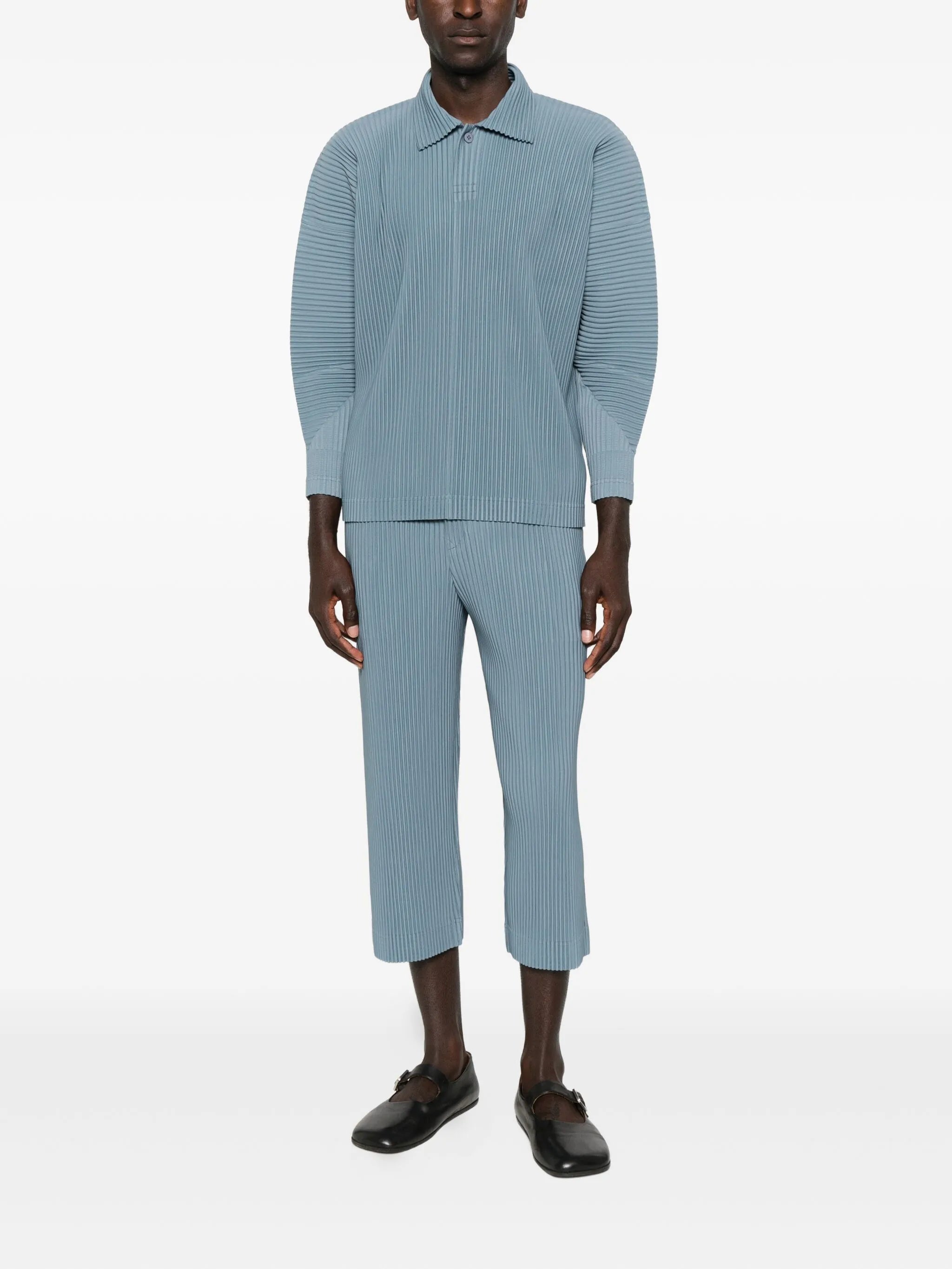 pleated cropped trousers
