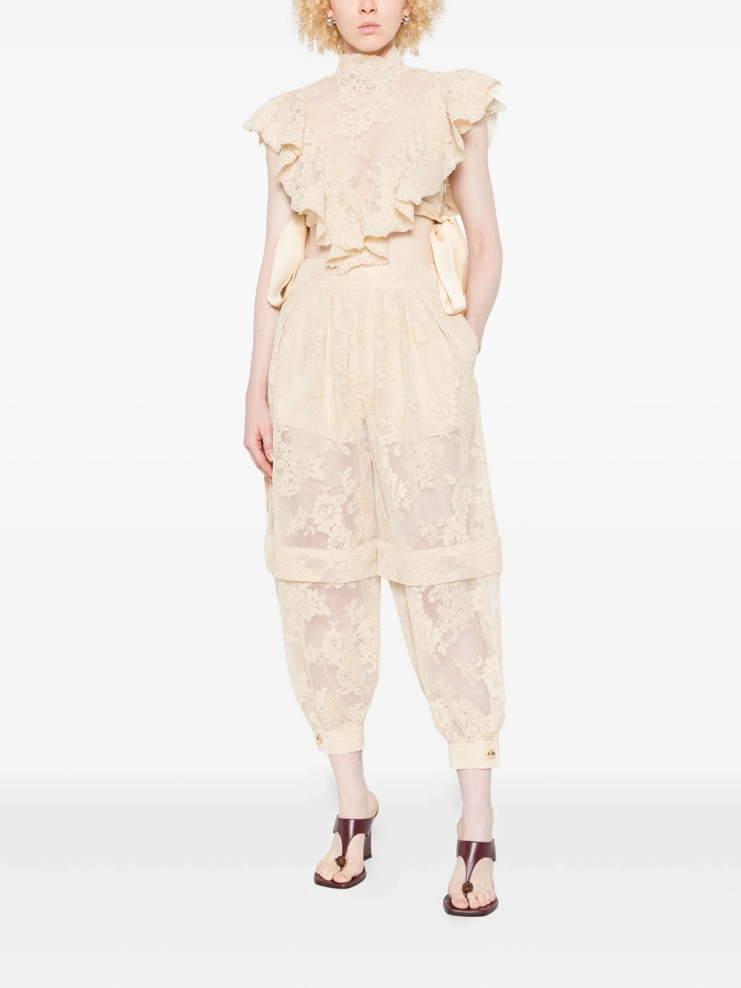 Hypnotic lace ruffled top