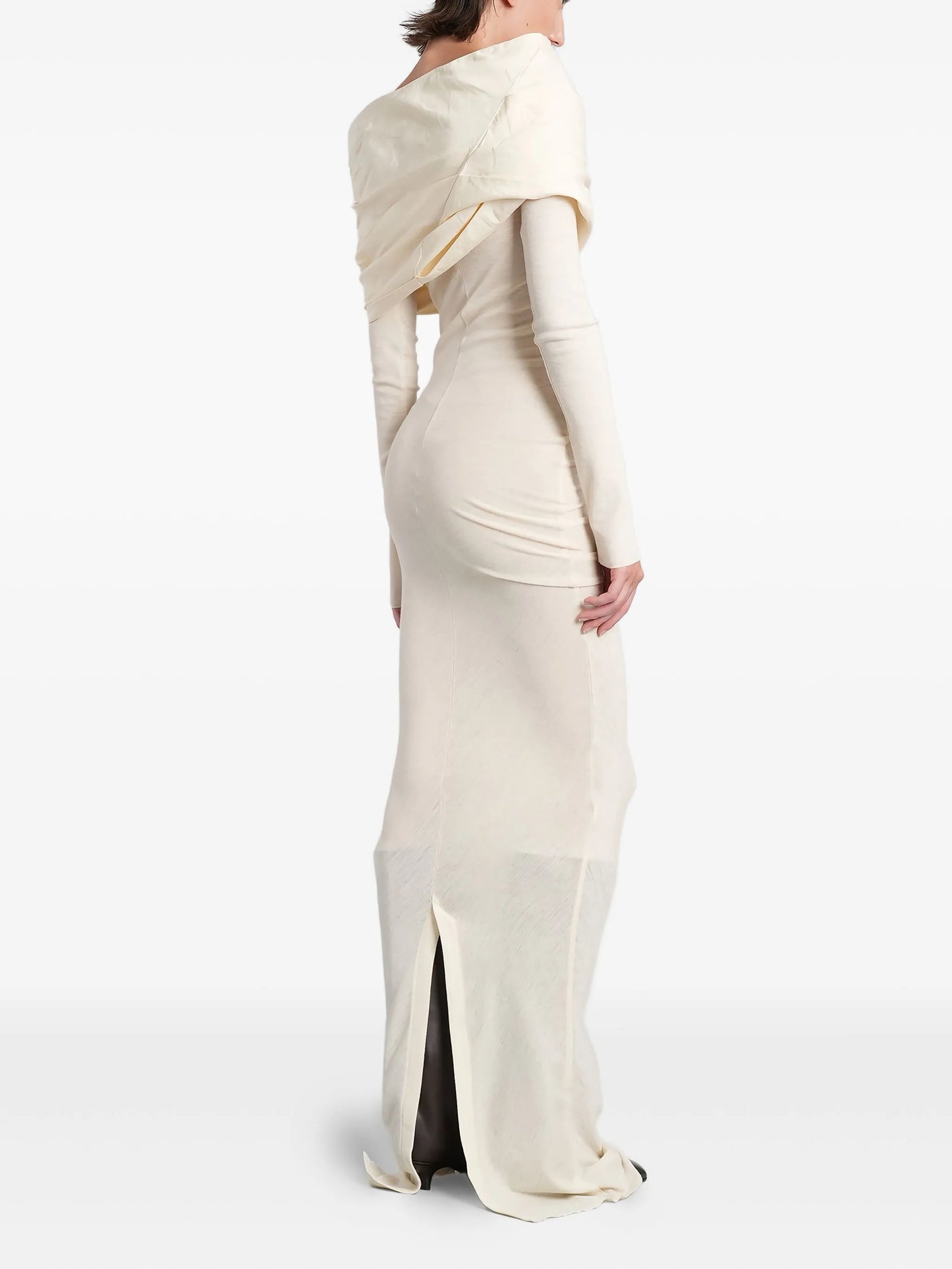 draped cowl-neck maxi dress