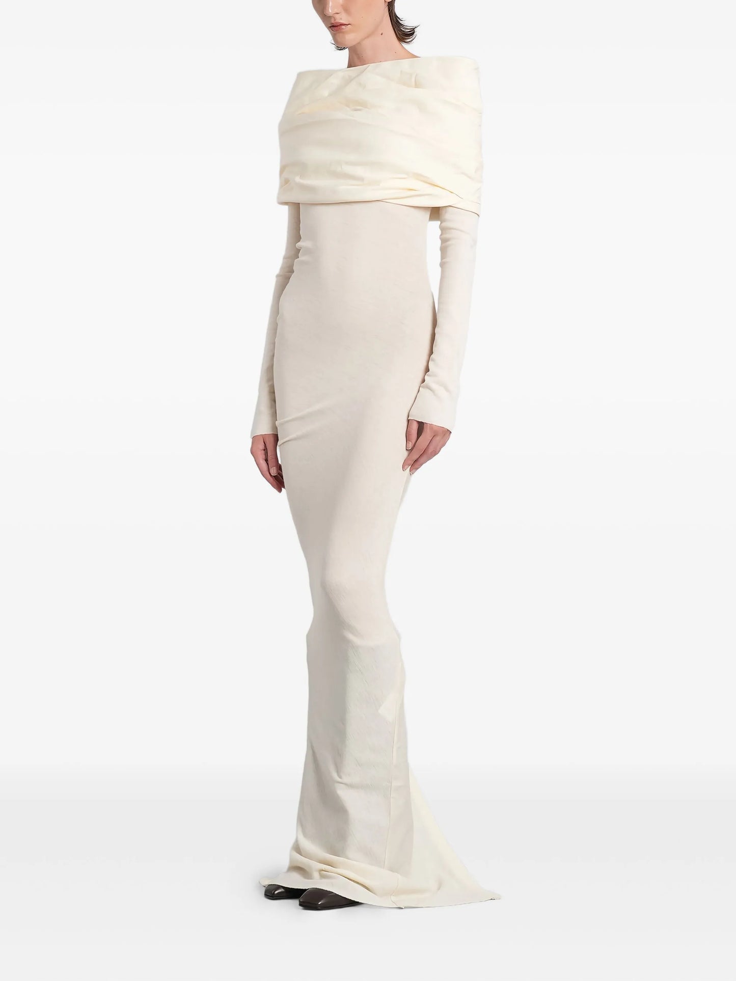 draped cowl-neck maxi dress