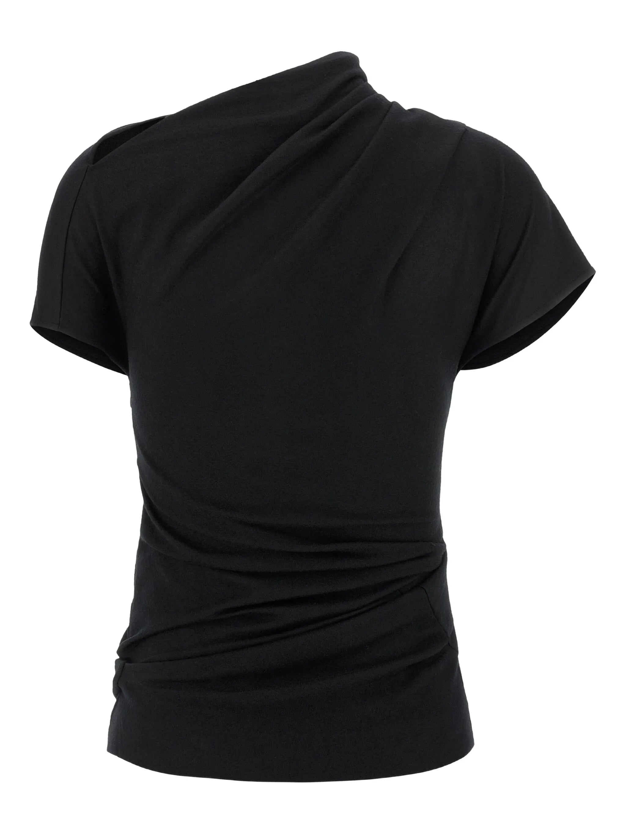 Flap draped short-sleeve top