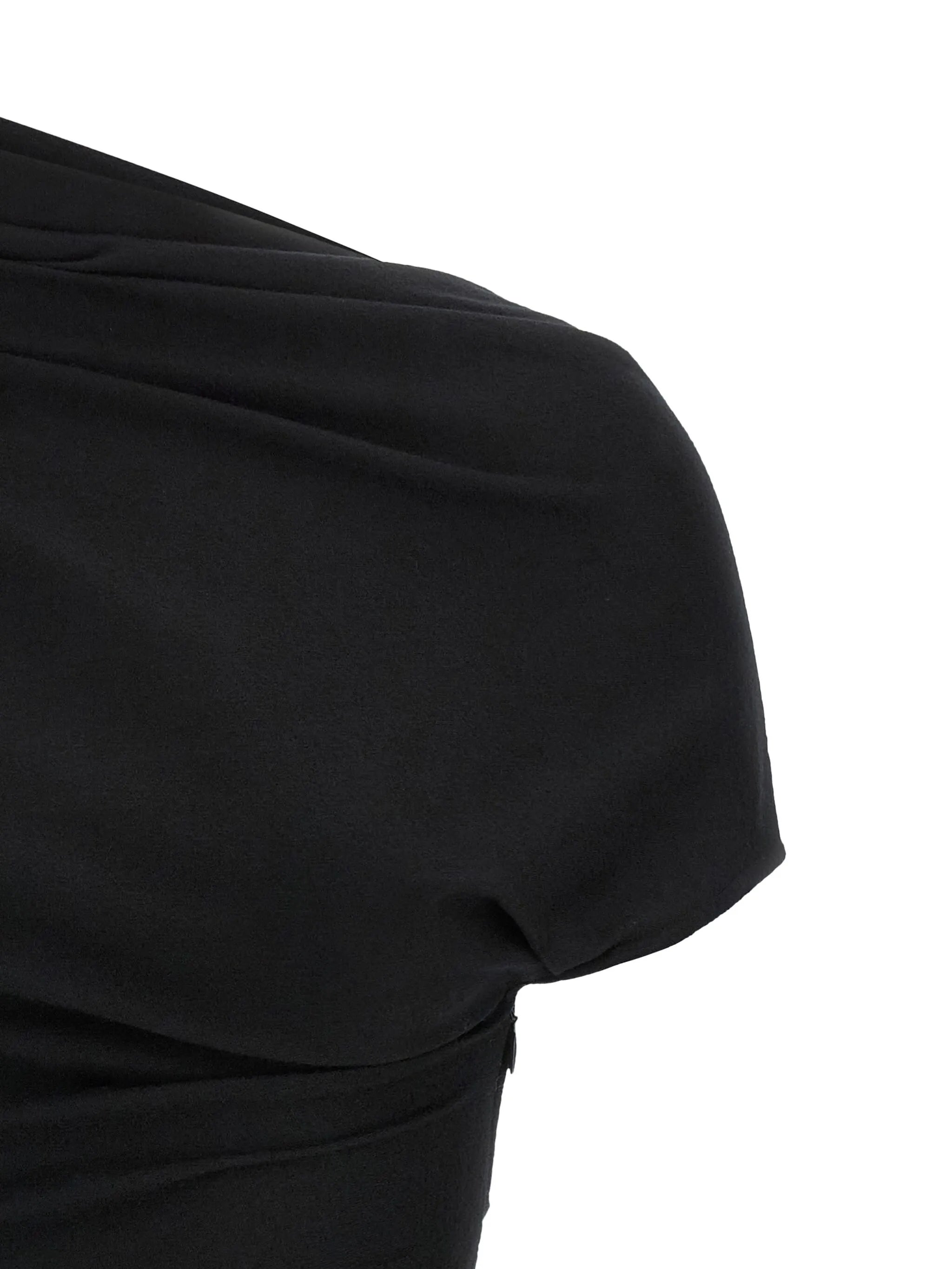 Flap draped short-sleeve top