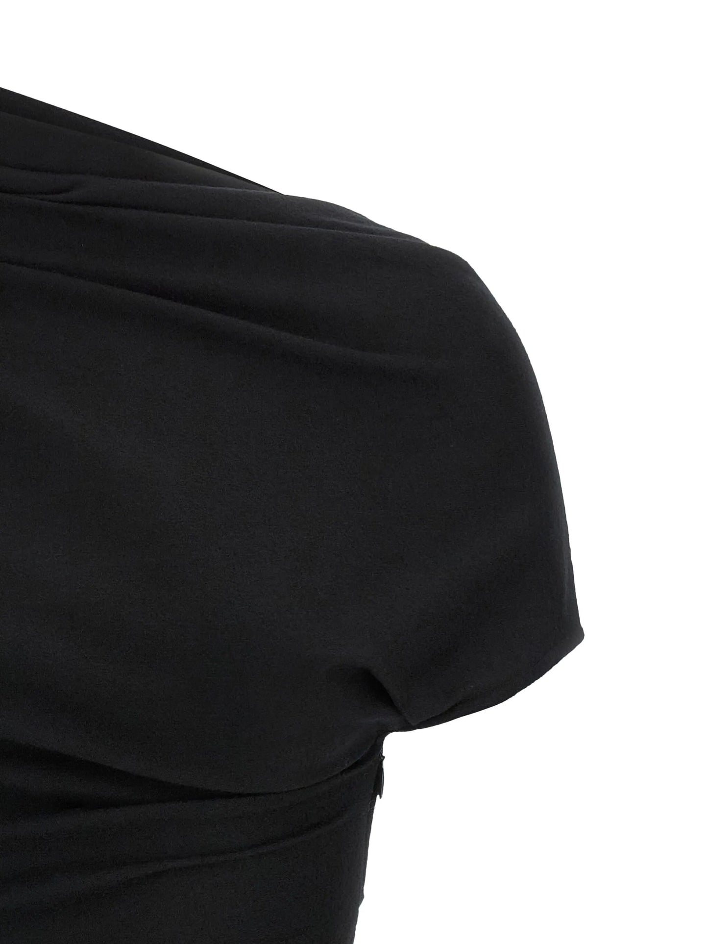 Flap draped short-sleeve top