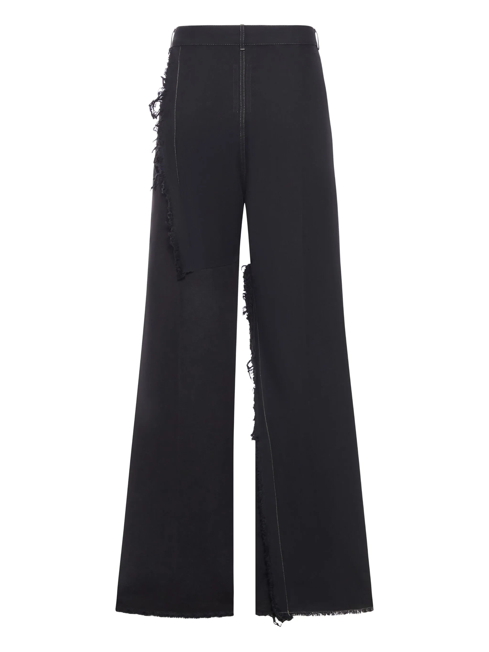 frayed-detail cotton trousers