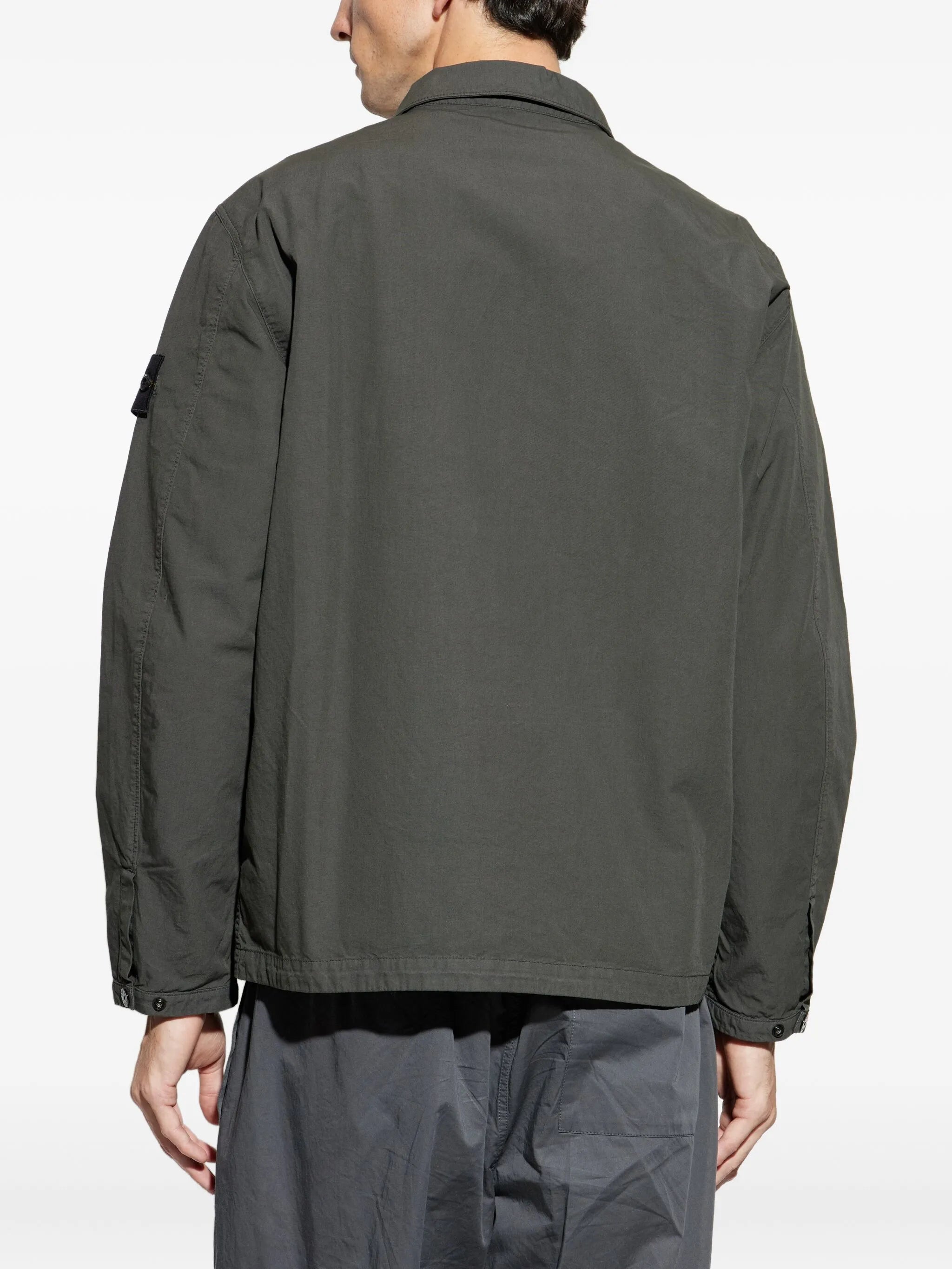 patch-pocket zip-front shirt