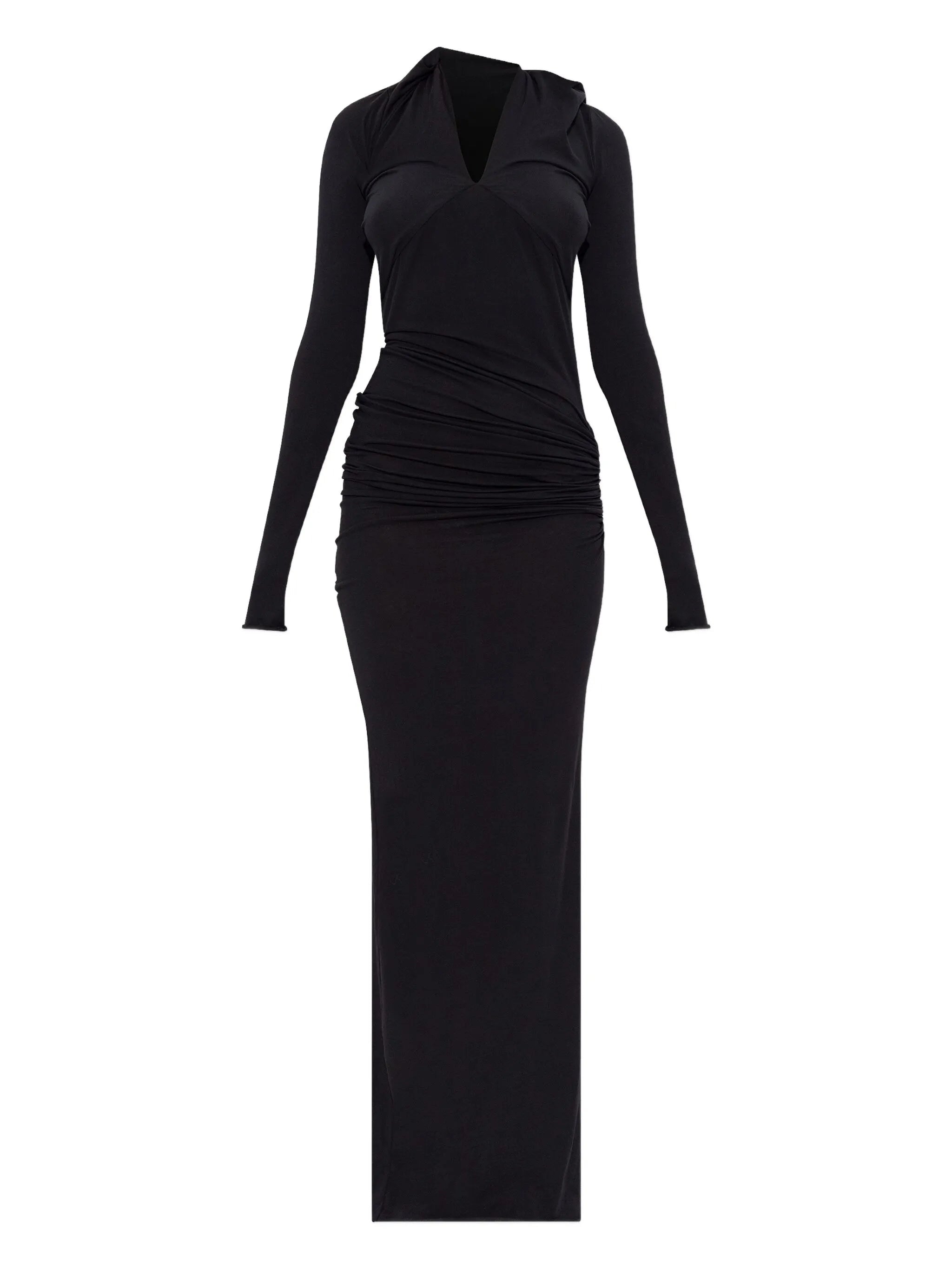 draped cowl-neck maxi dress