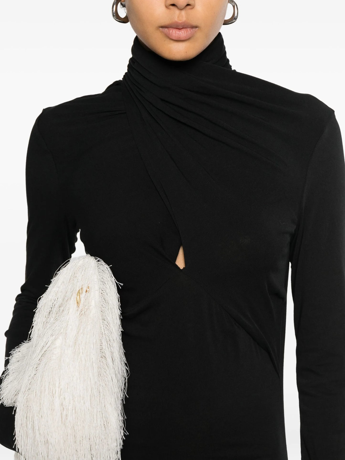 draped cowl-neck maxi dress