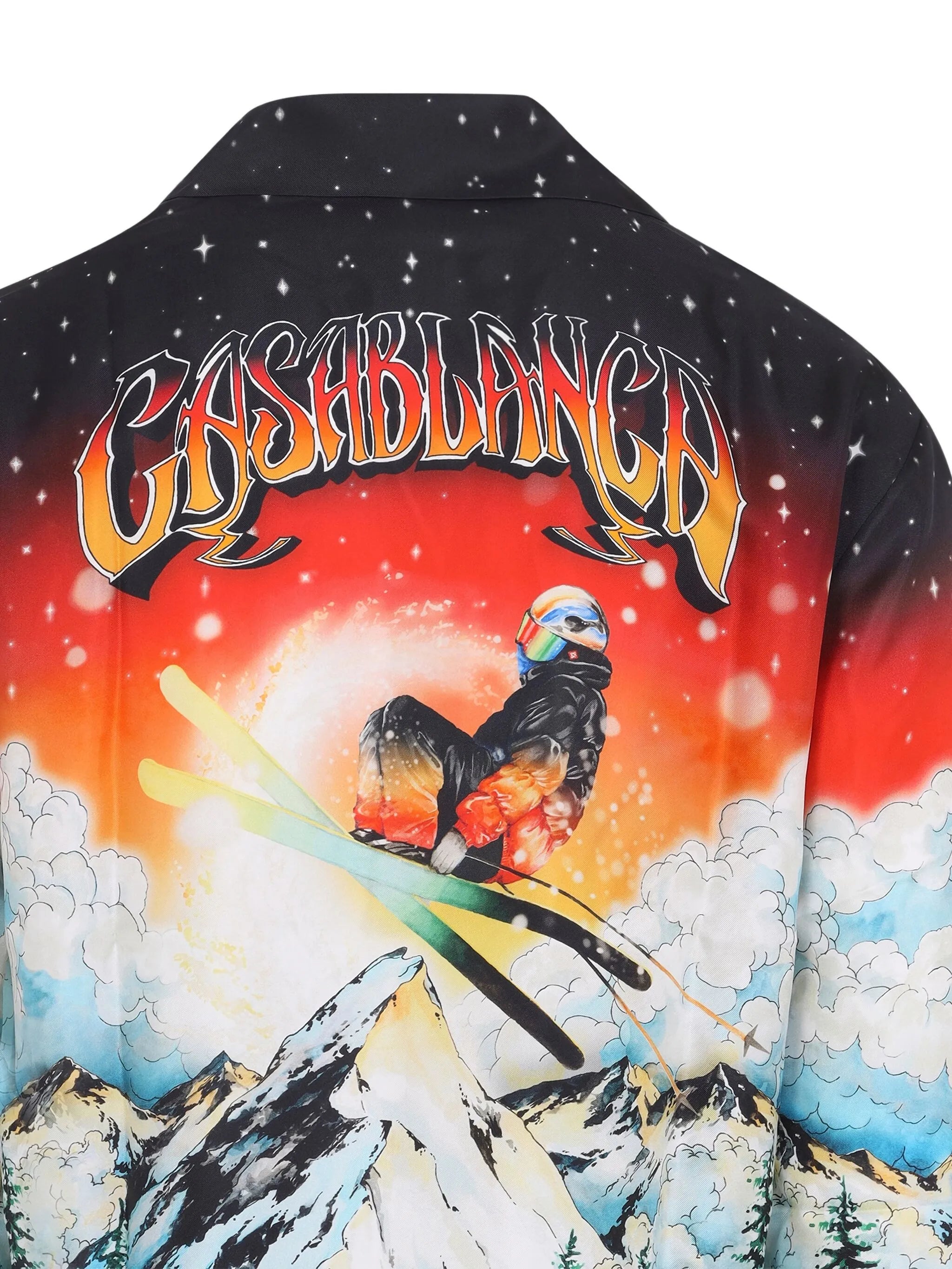 ski-scene silk shirt