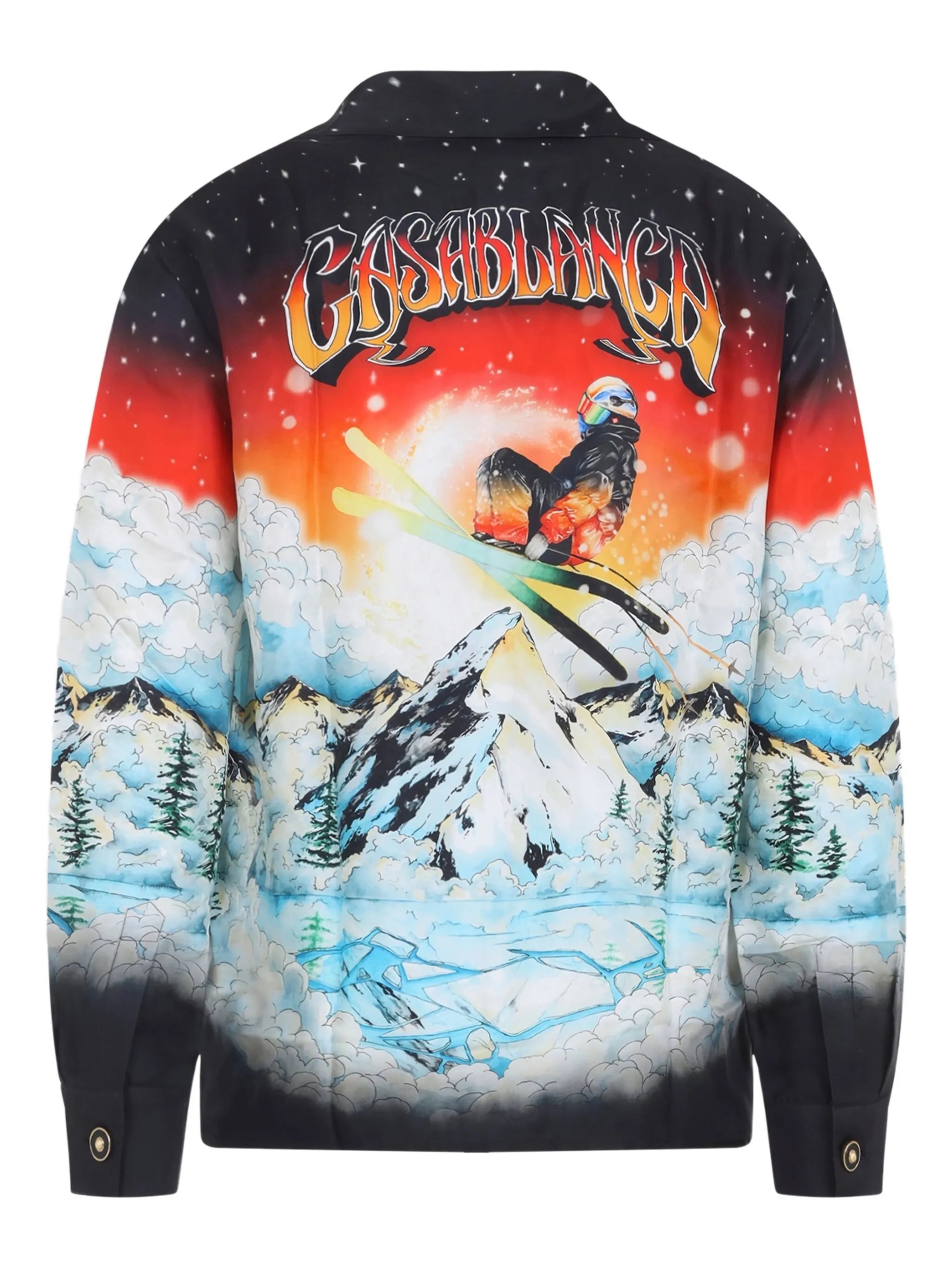 ski-scene silk shirt