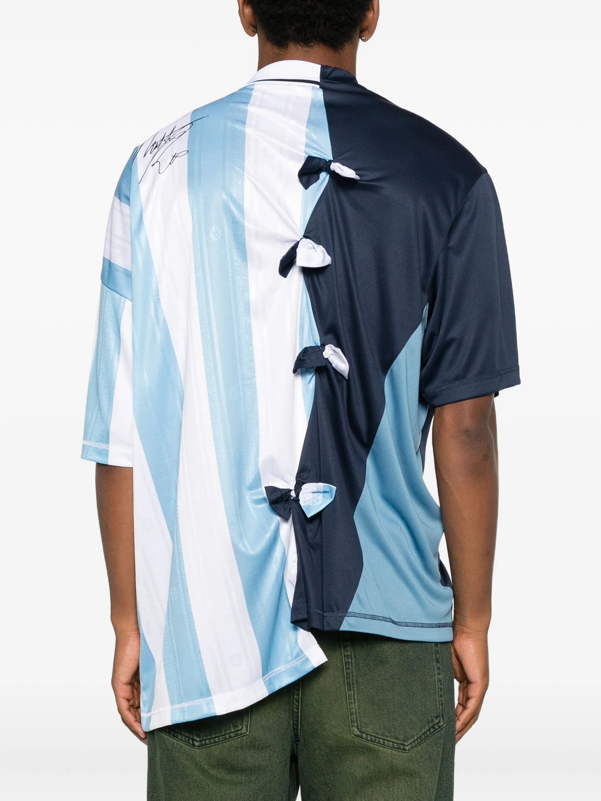 panelled striped jersey