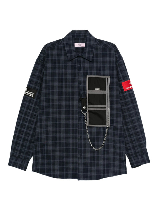 chain-detail checked shirt