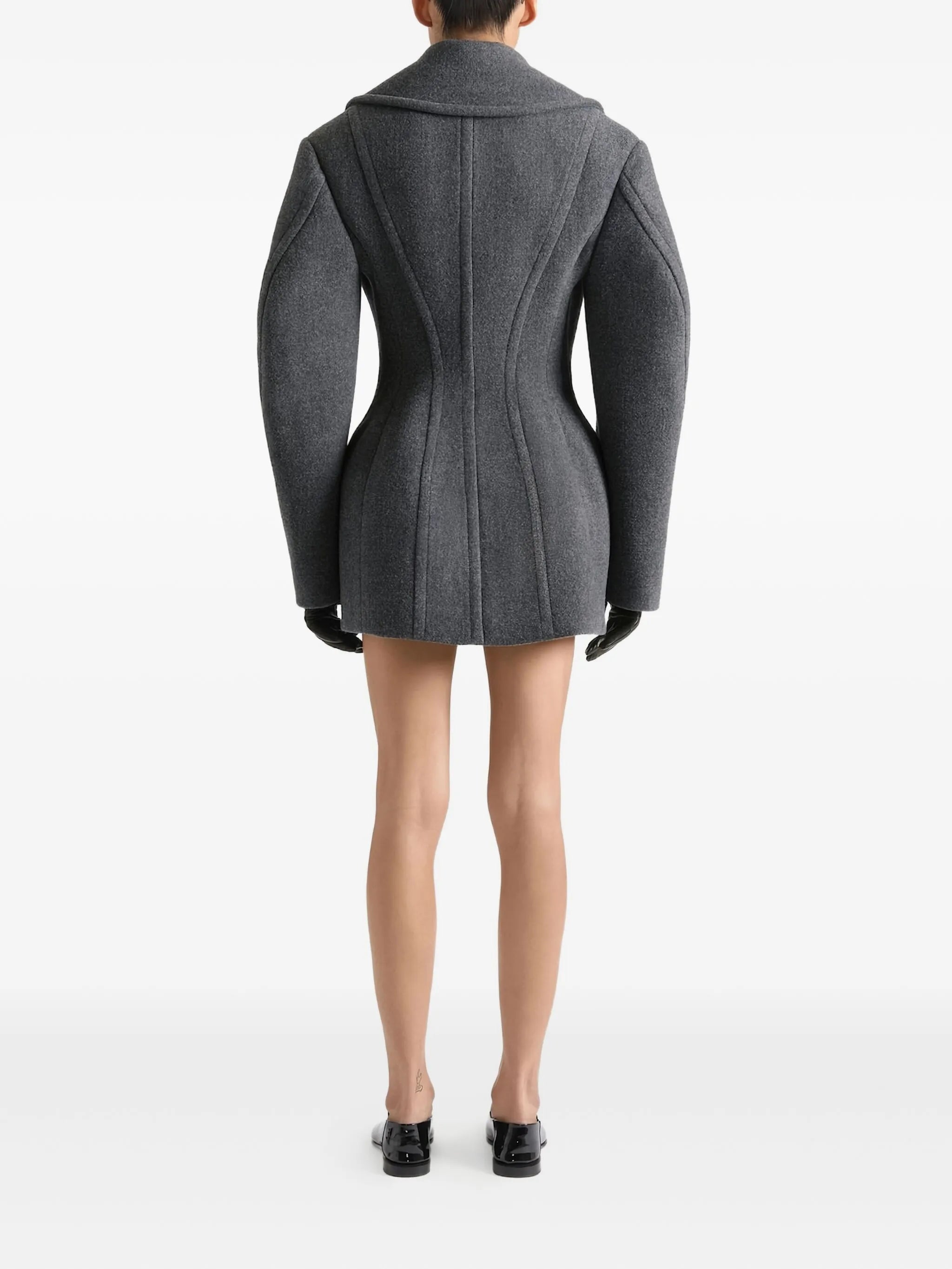 double-breasted balloon-sleeve jacket