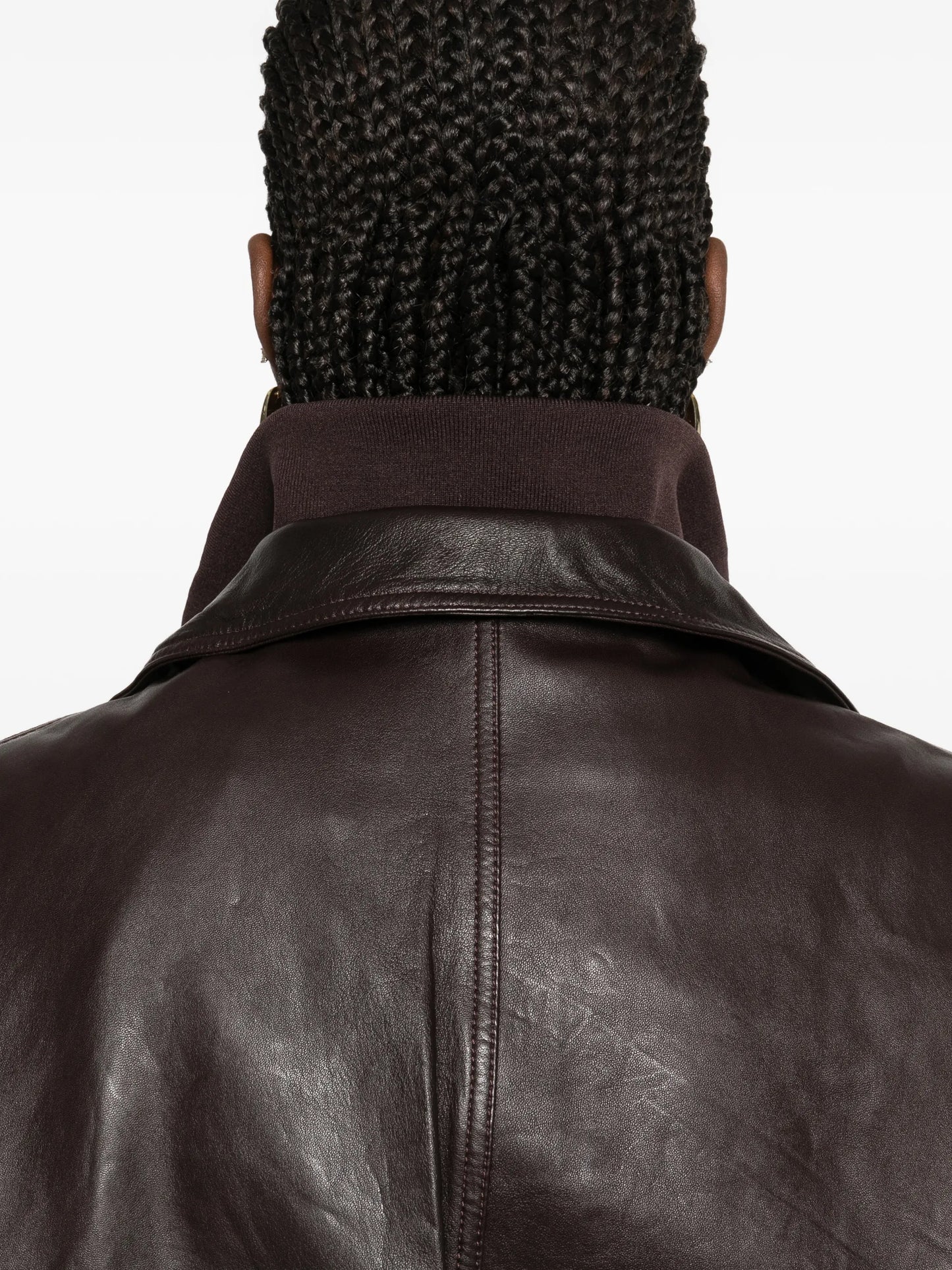 Carnaby funnel-neck leather jacket