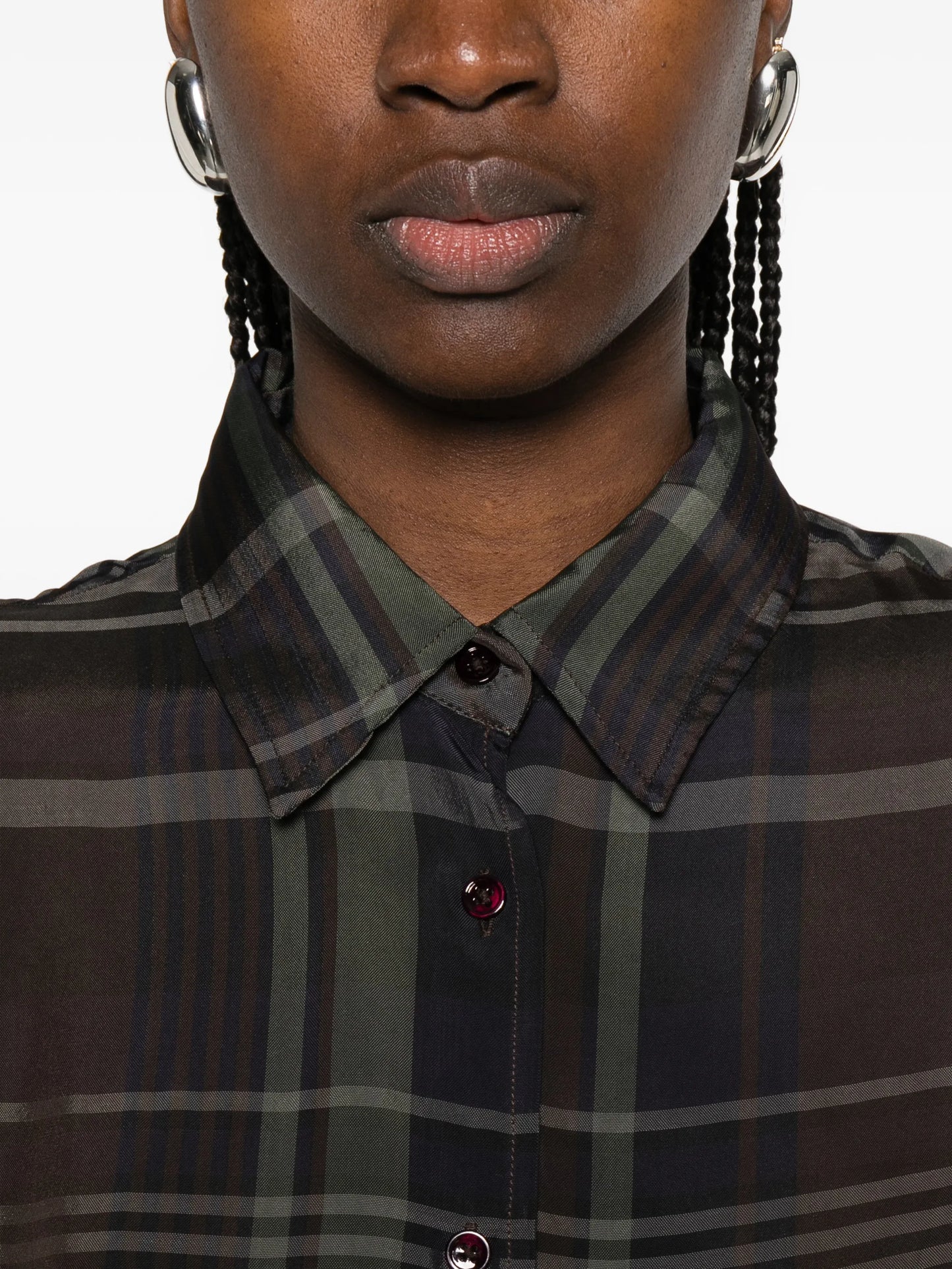 Peri sheer button-up shirt