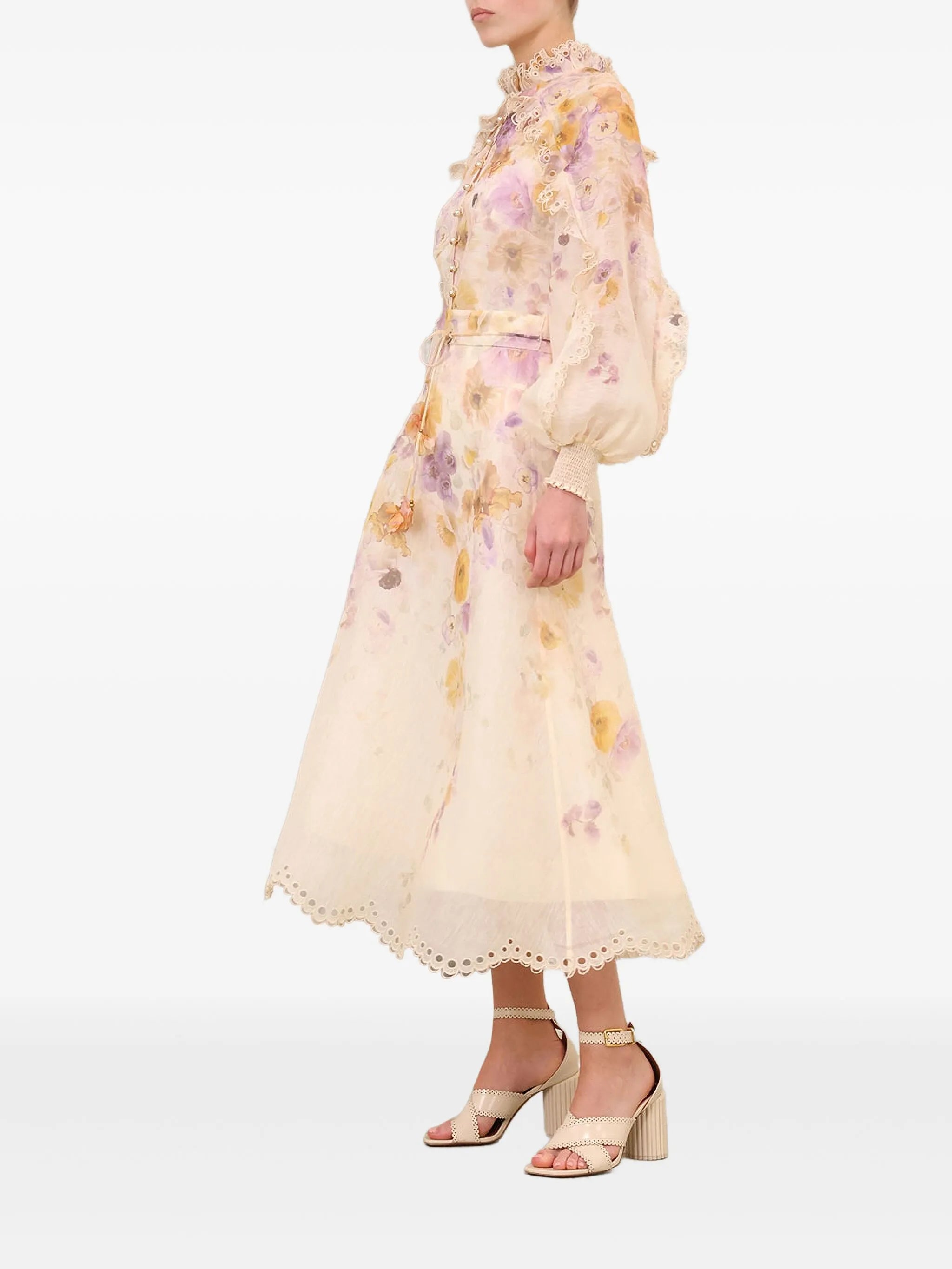 Memento ruffled floral-print blouse