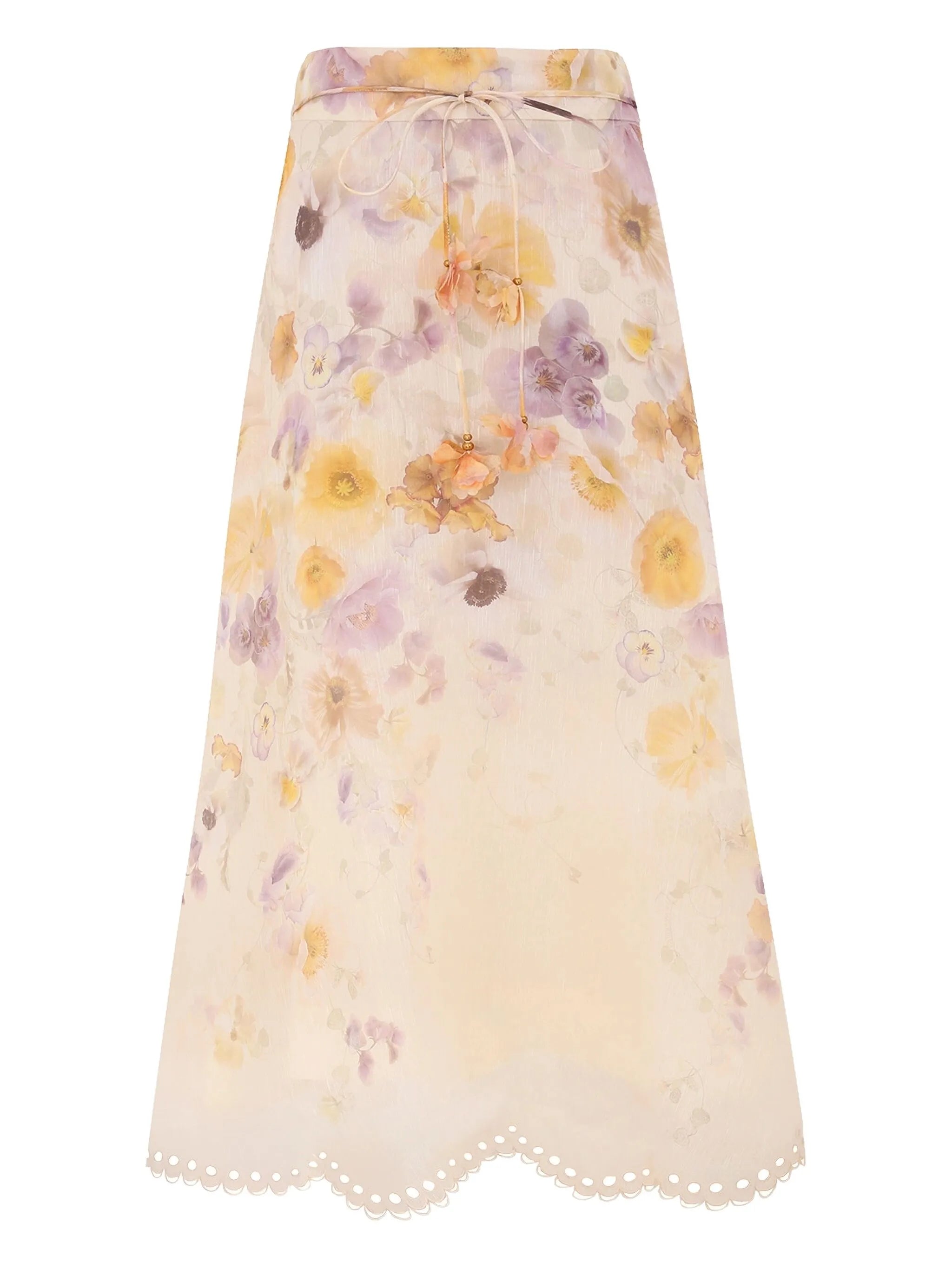 Memento embroidered midi skirt