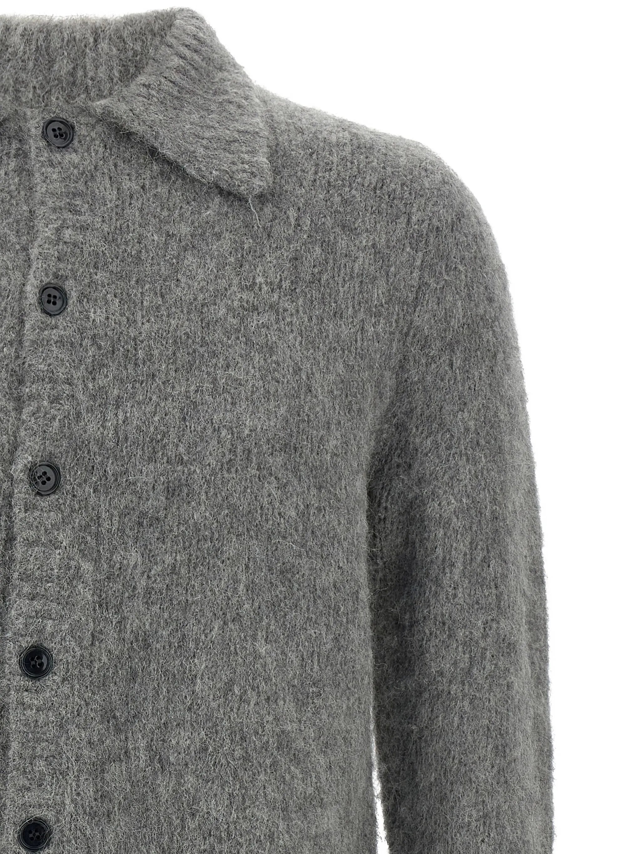 shirt-collar button cardigan
