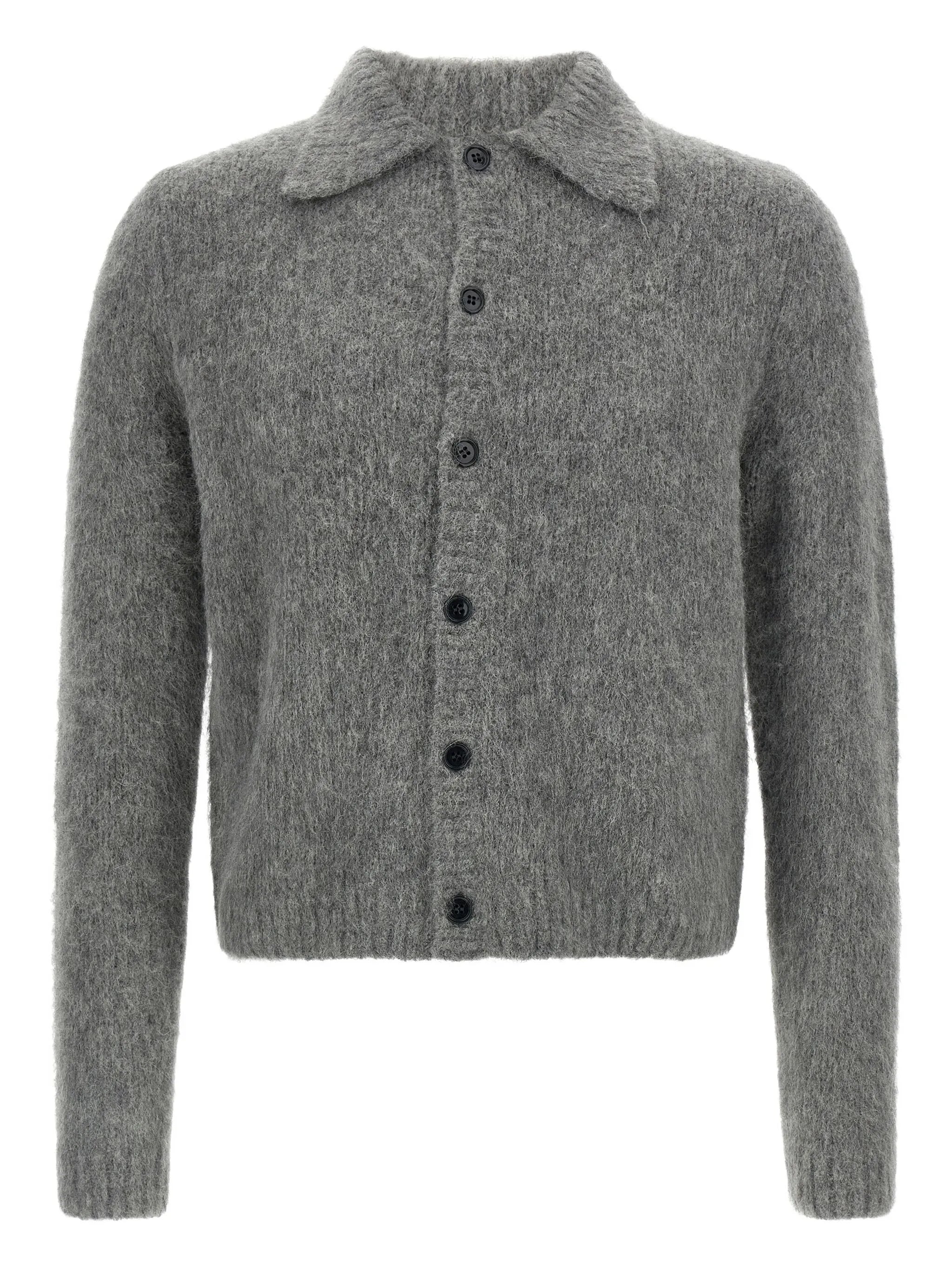 shirt-collar button cardigan