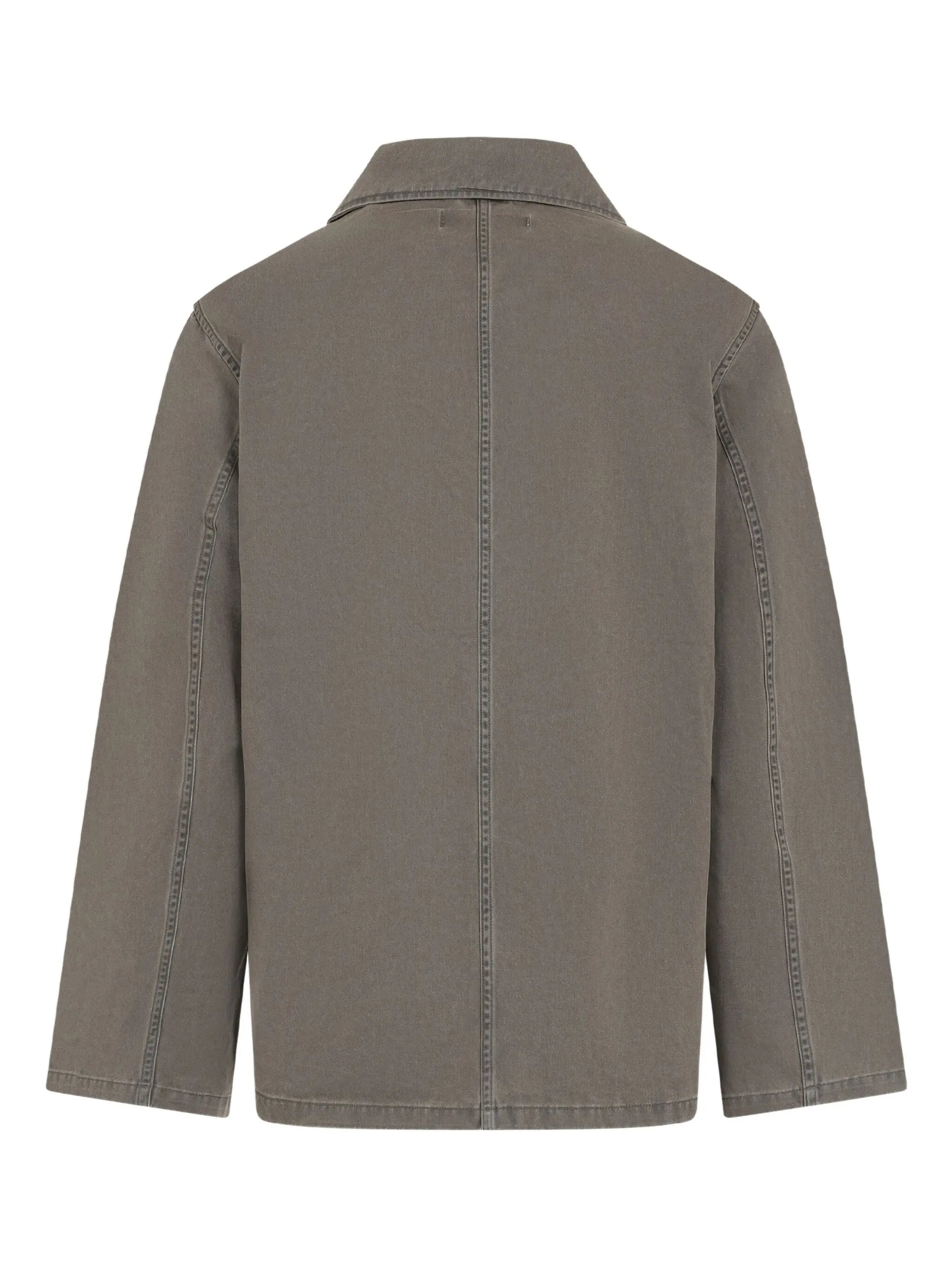 button-fastening pocket shirt jacket