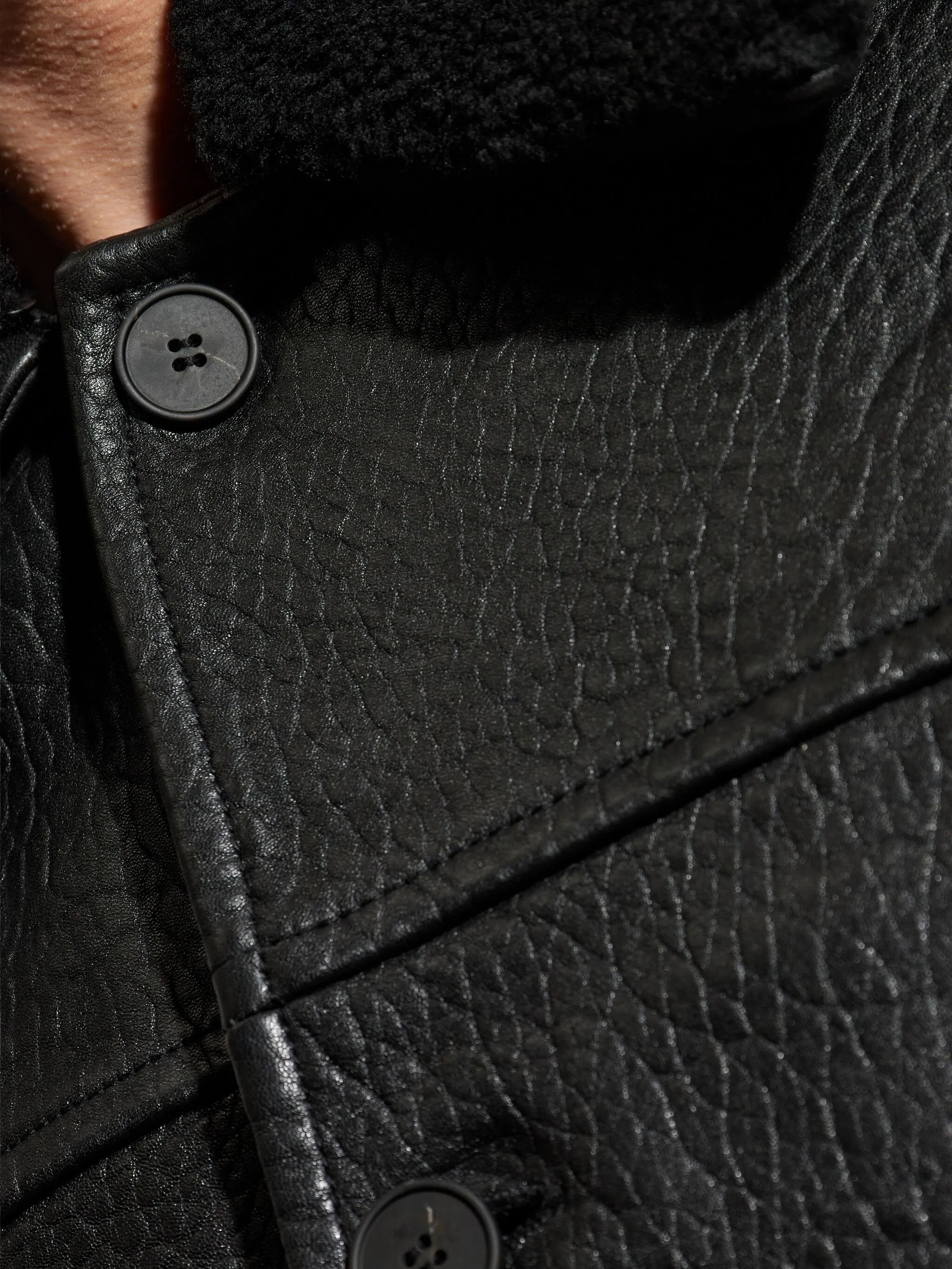 textured-leather jacket