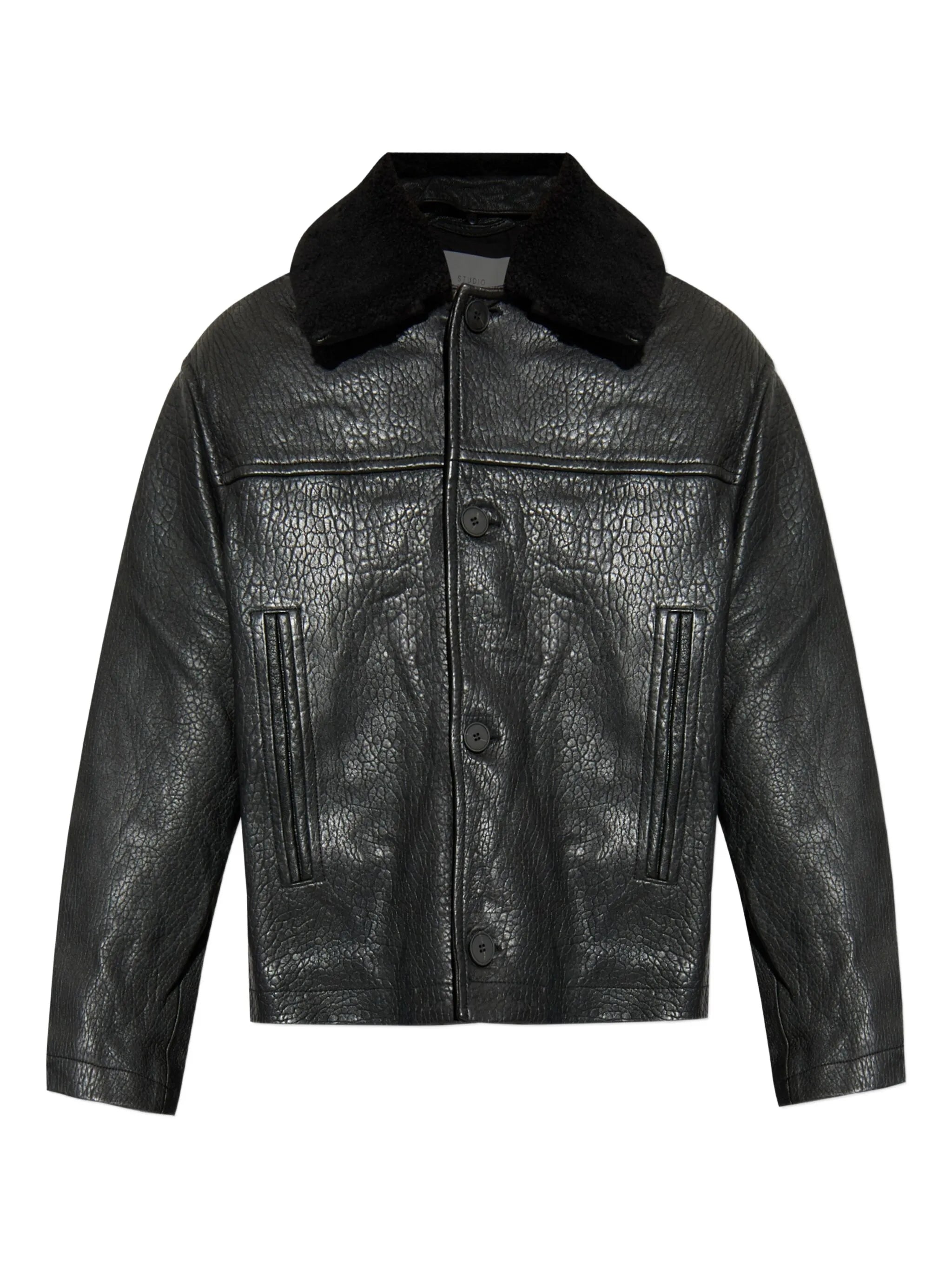 textured-leather jacket