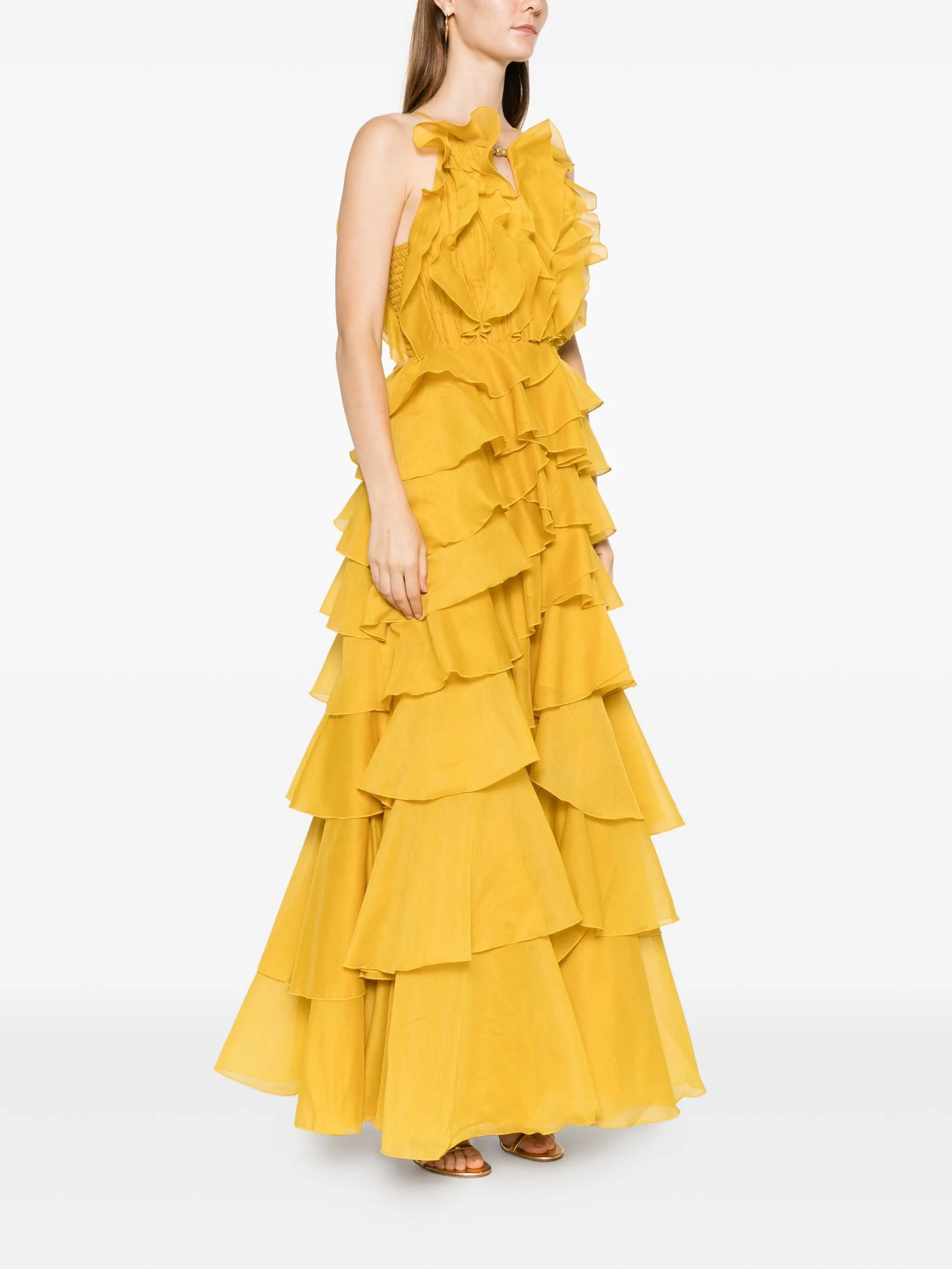 Cleo ruffled gown maxi dress