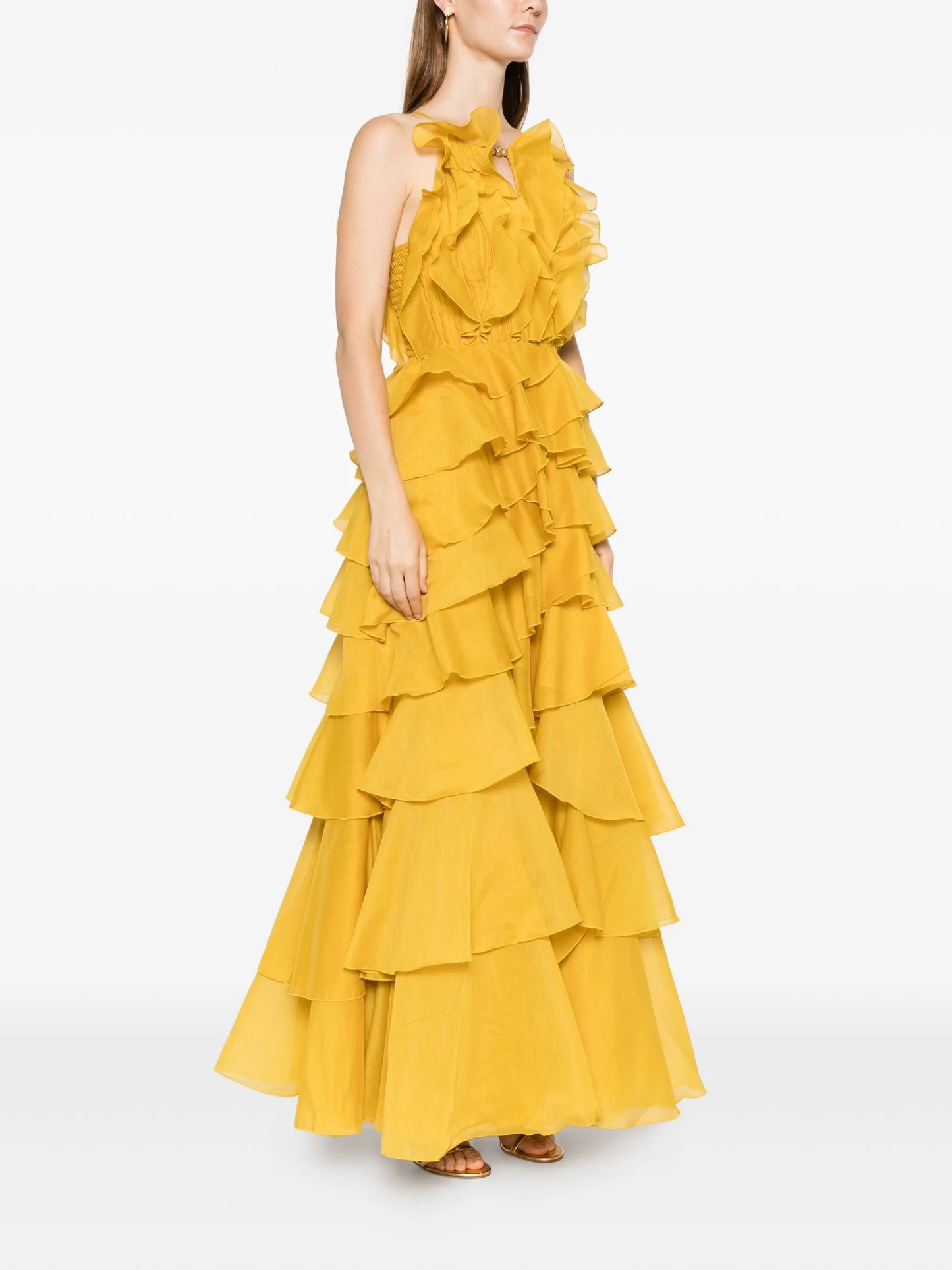 Cleo ruffled gown maxi dress