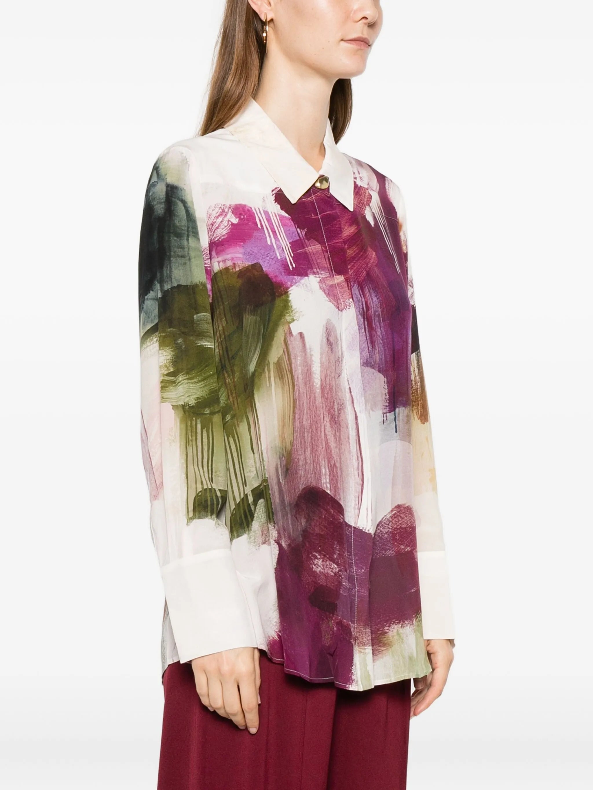 Atomic button print shirt