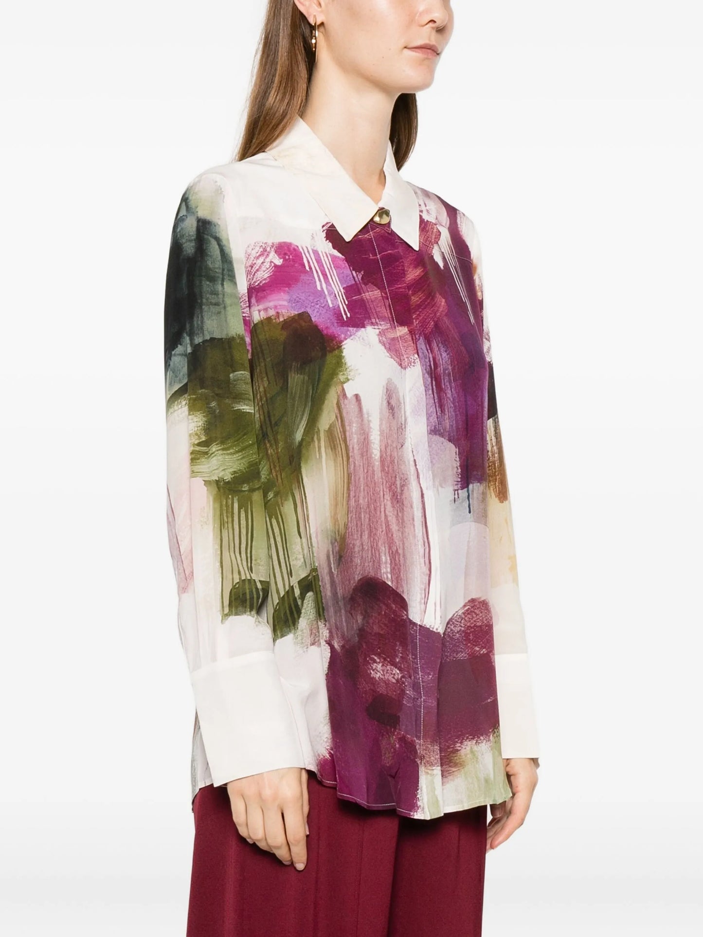 Atomic button print shirt