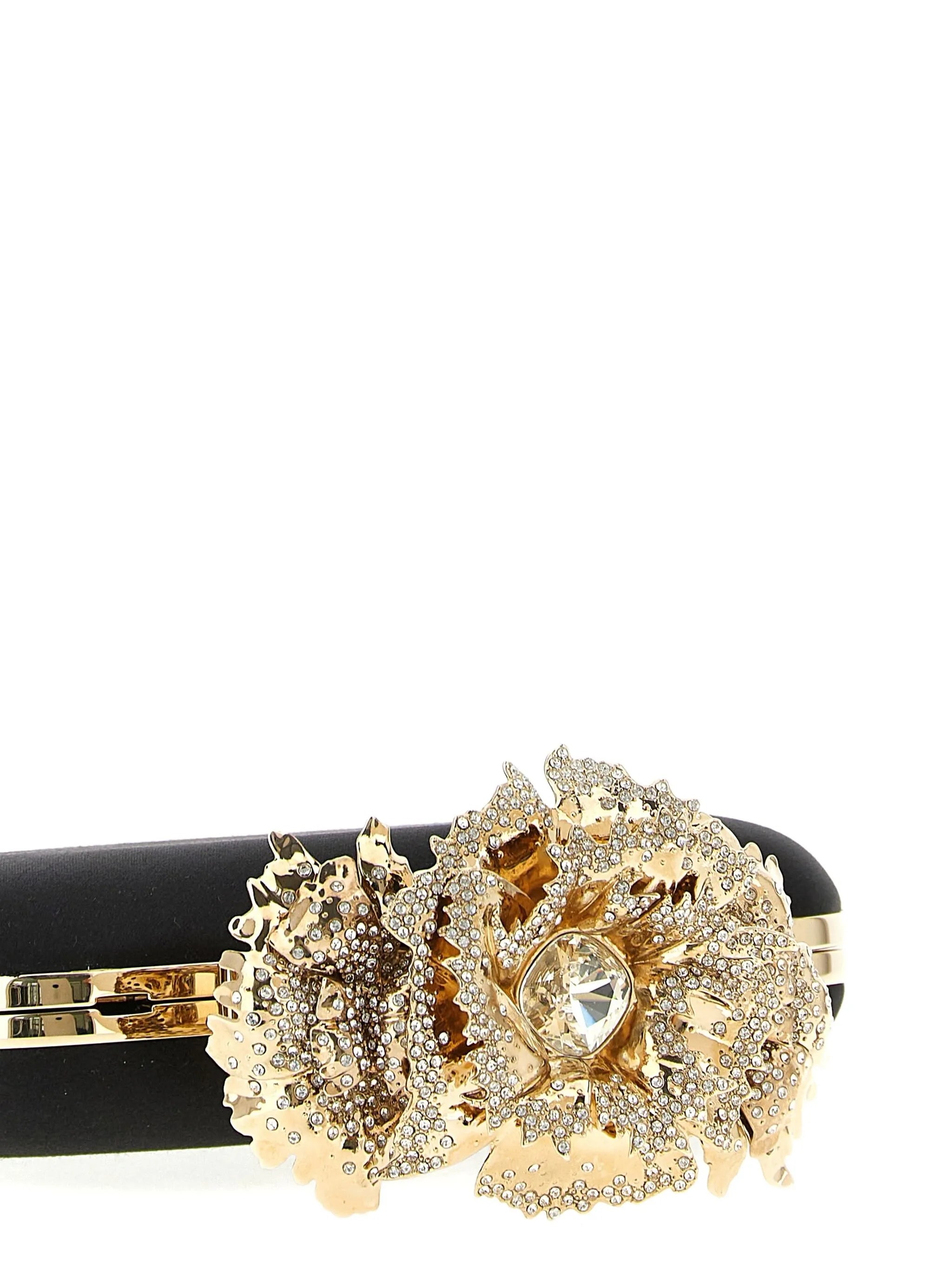 Carnation crystal-embellished ring clutch