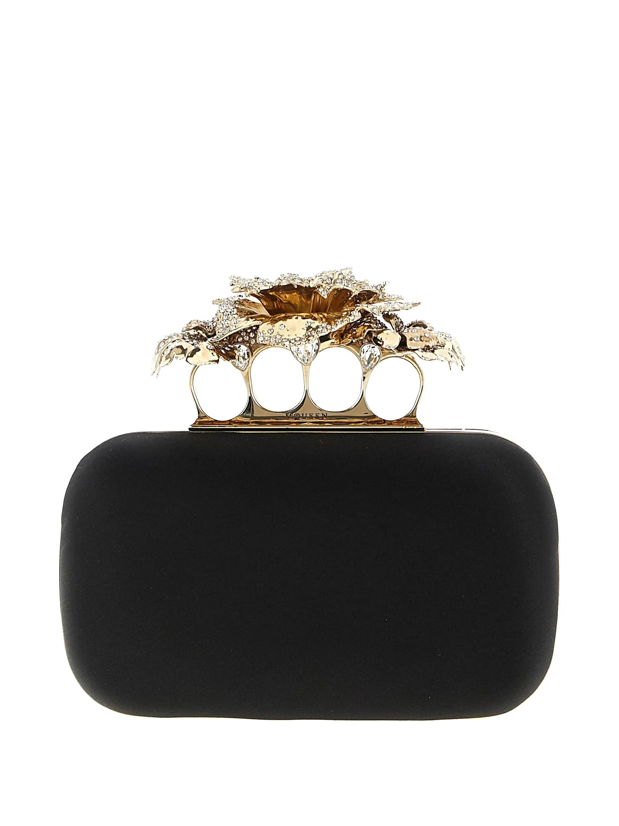 Carnation crystal-embellished ring clutch