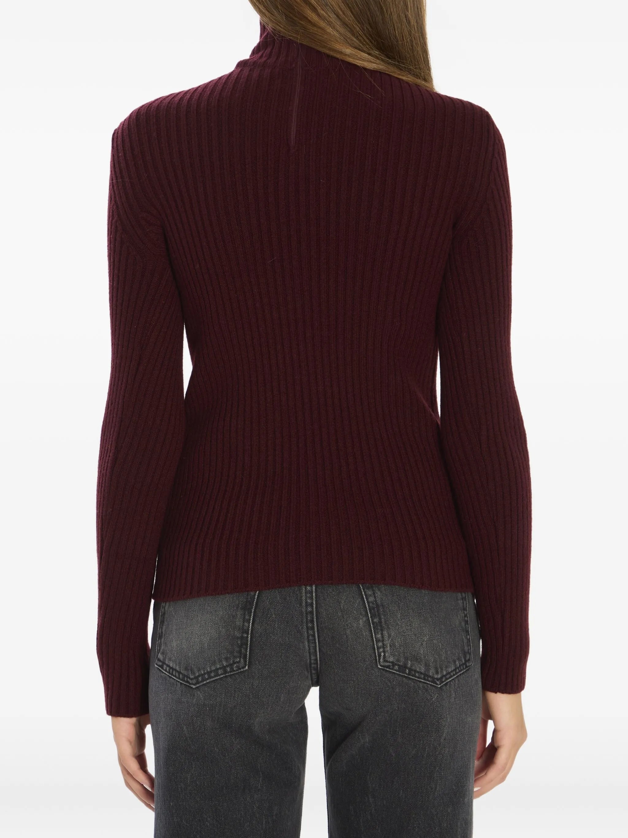 ribbed high-neck sweater