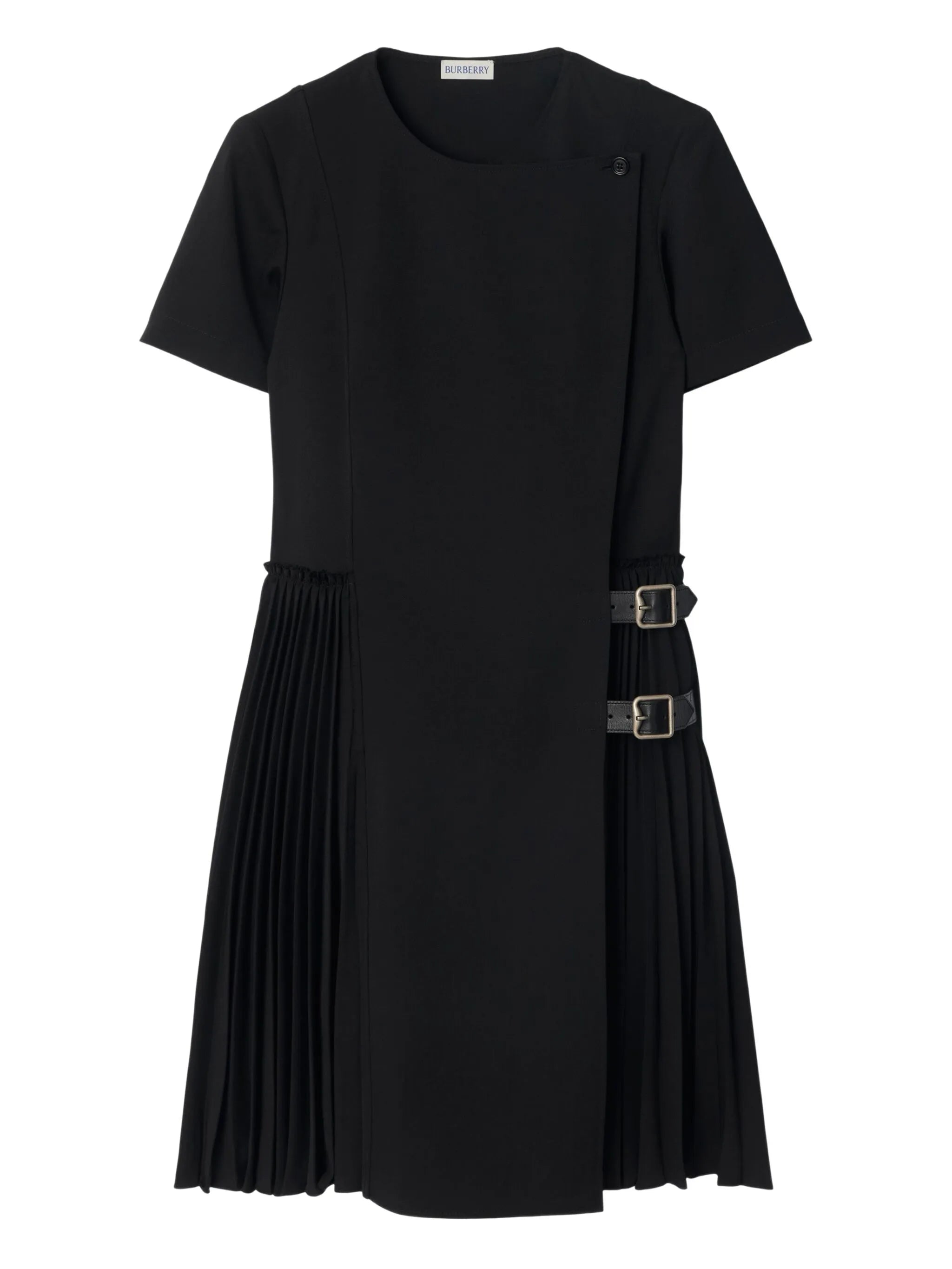 pleated wrap mini dress