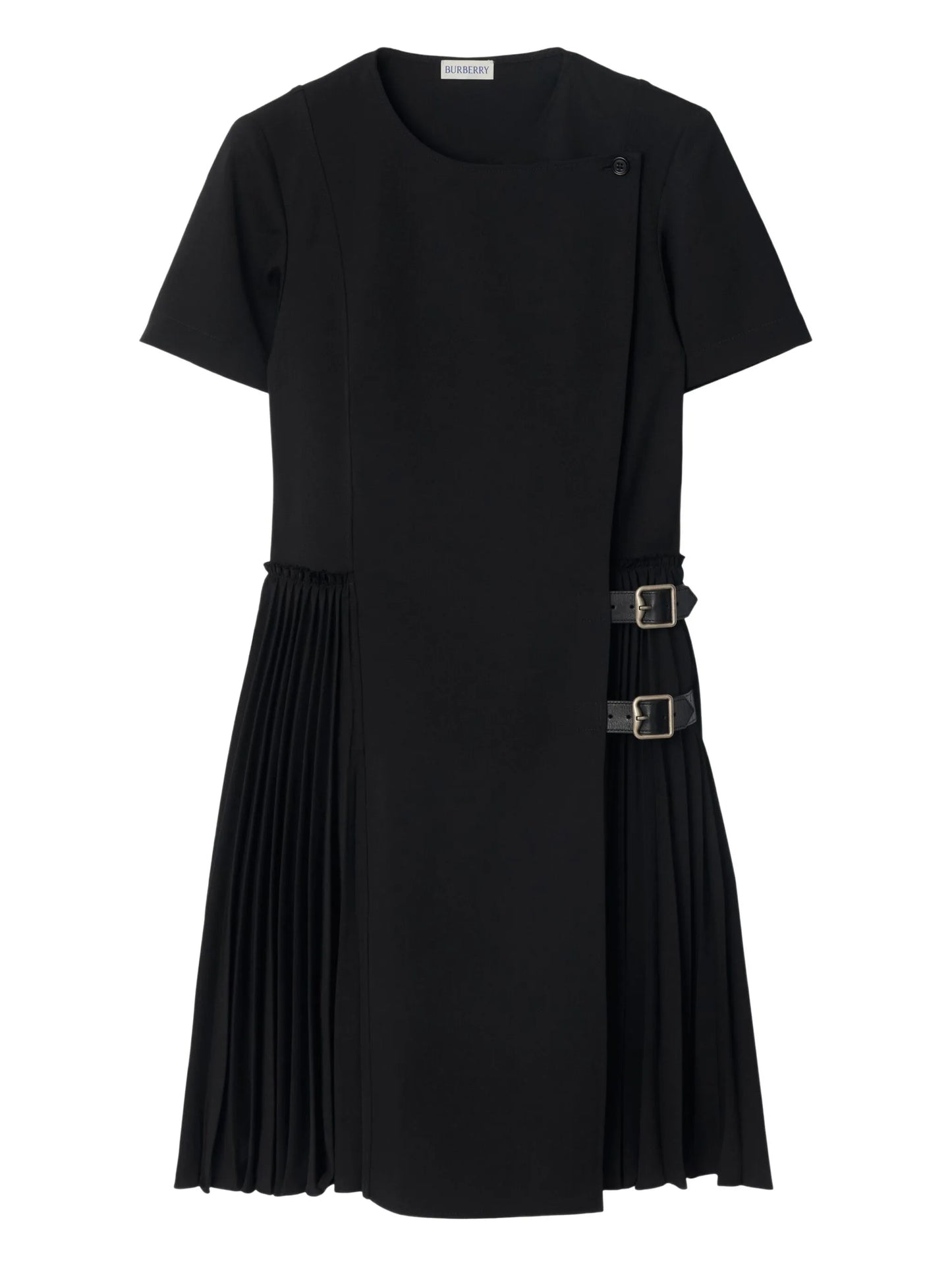 pleated wrap mini dress
