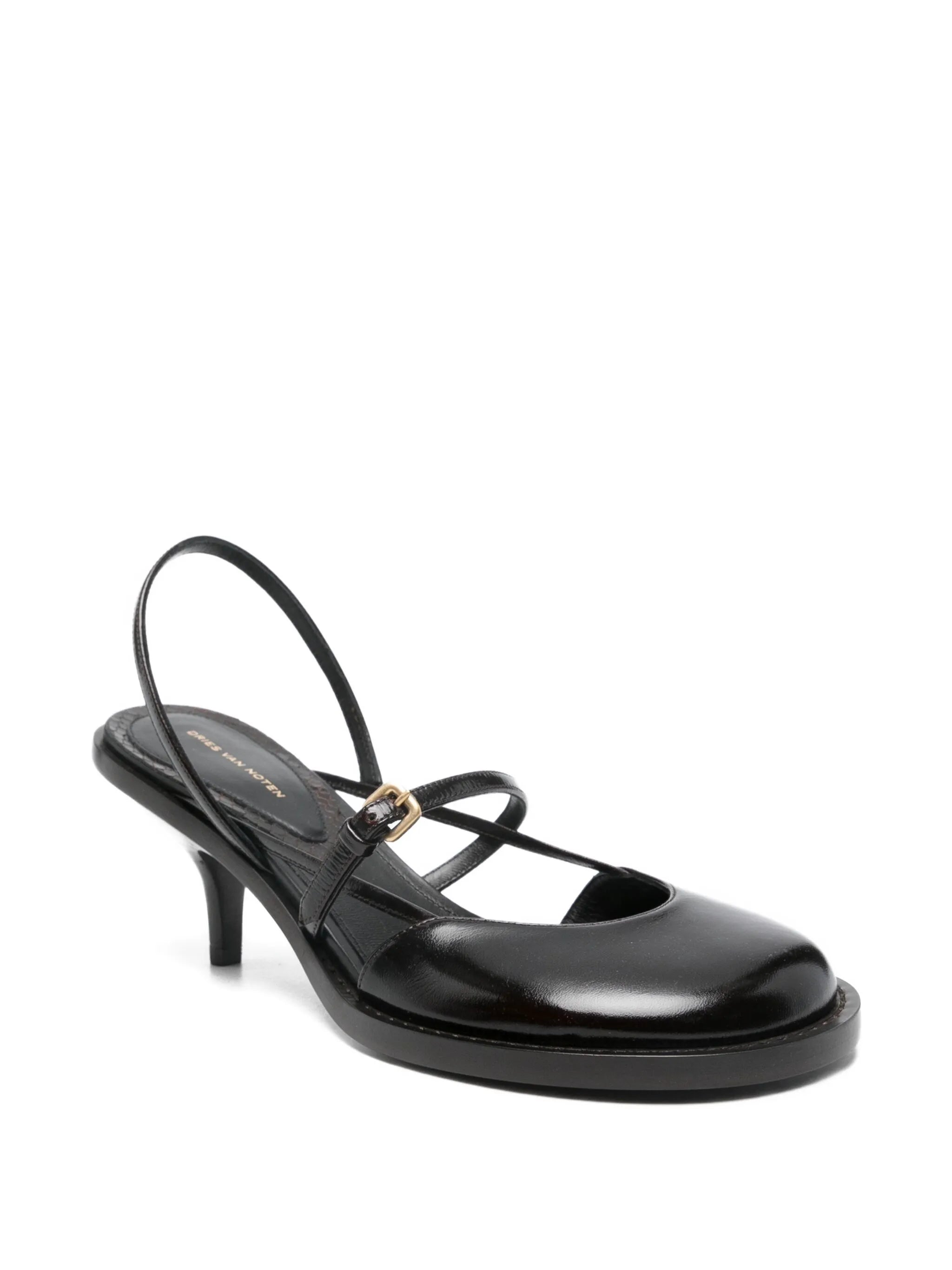 65mm slingback buckled pumps