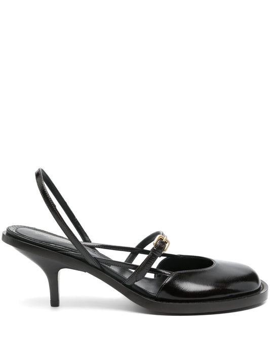 65mm slingback buckled pumps