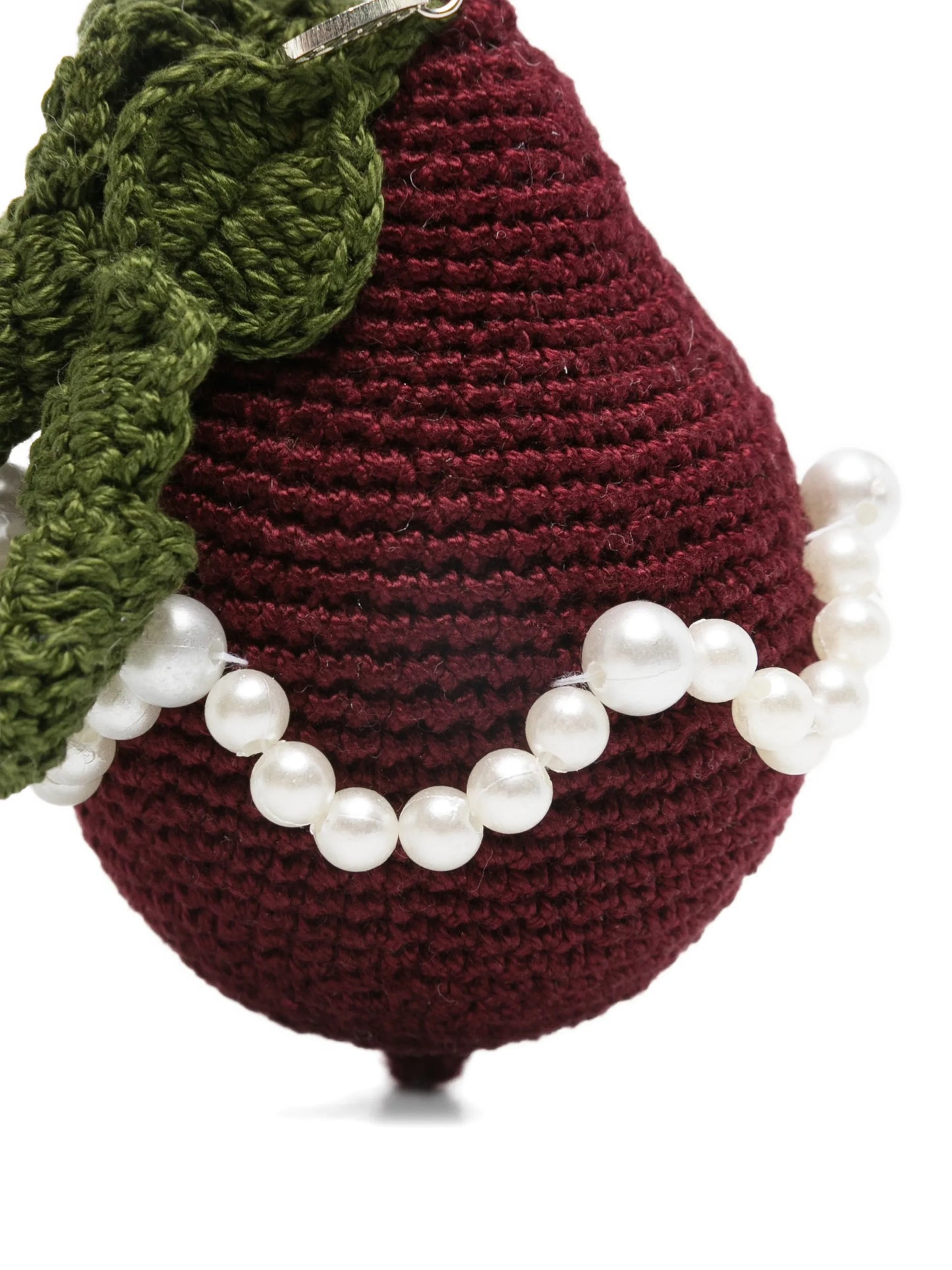 crochet beaded beet bag charm