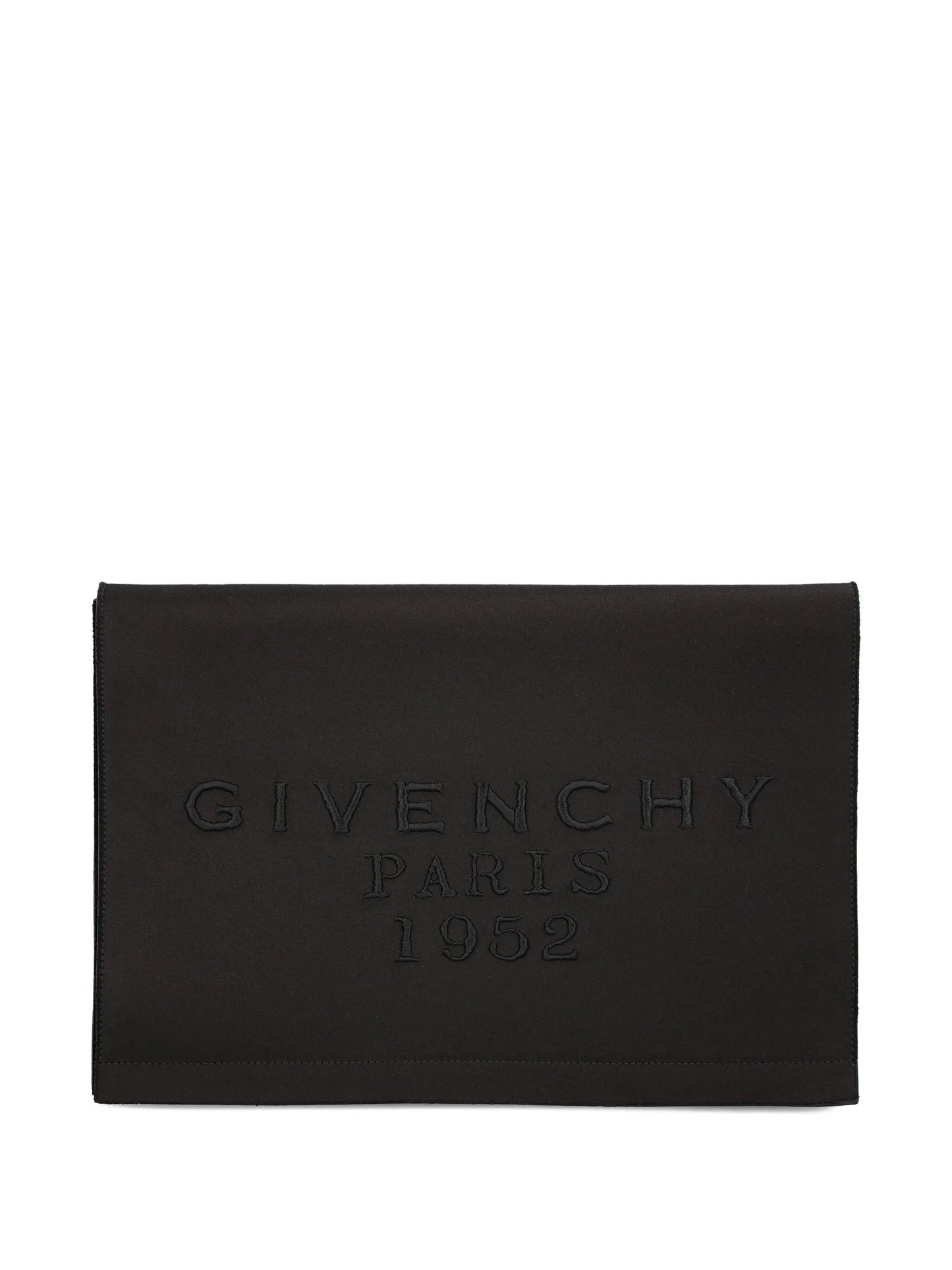 Paris 1952 embroidered satin clutch