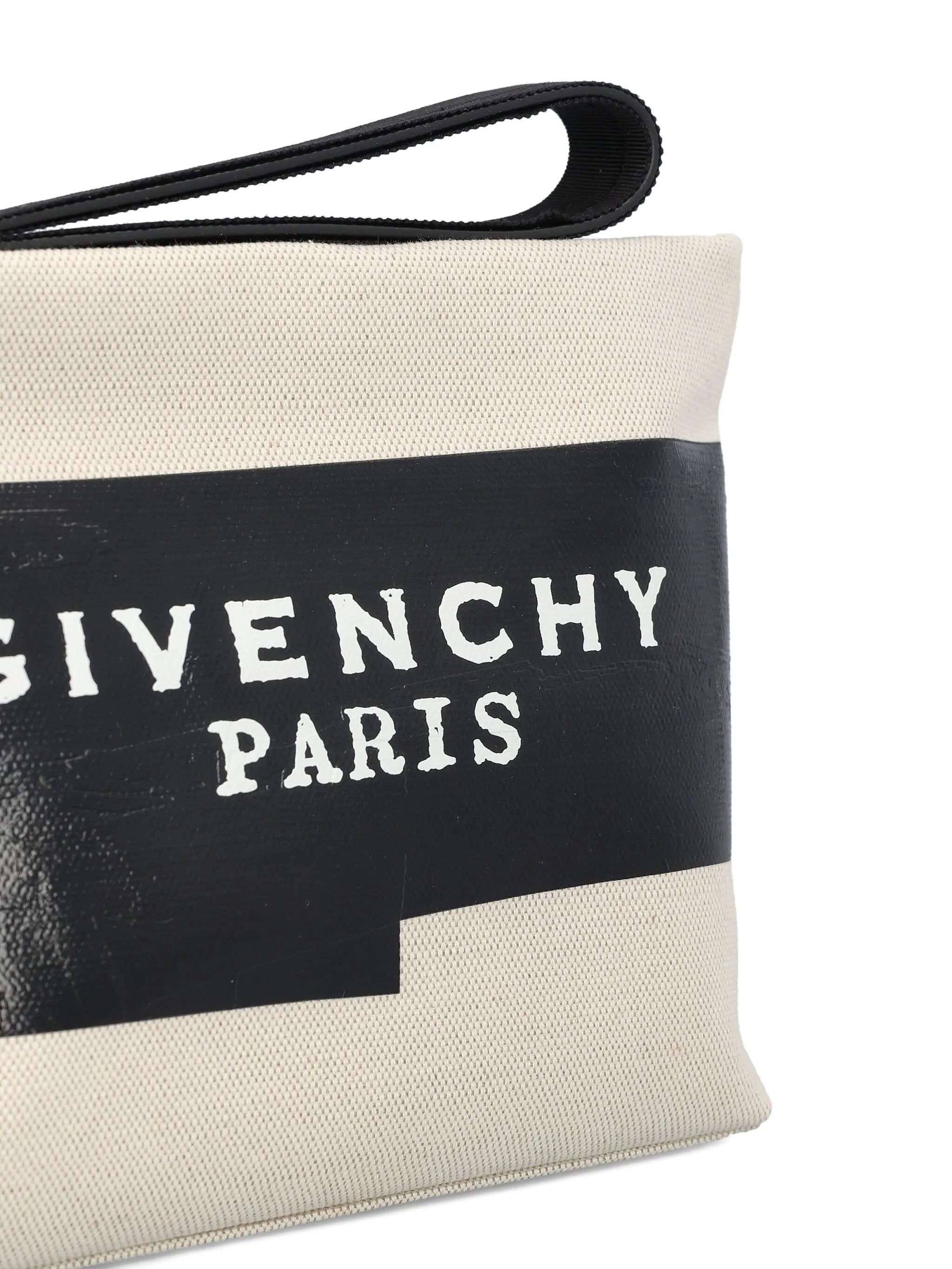logo-tape clutch bag