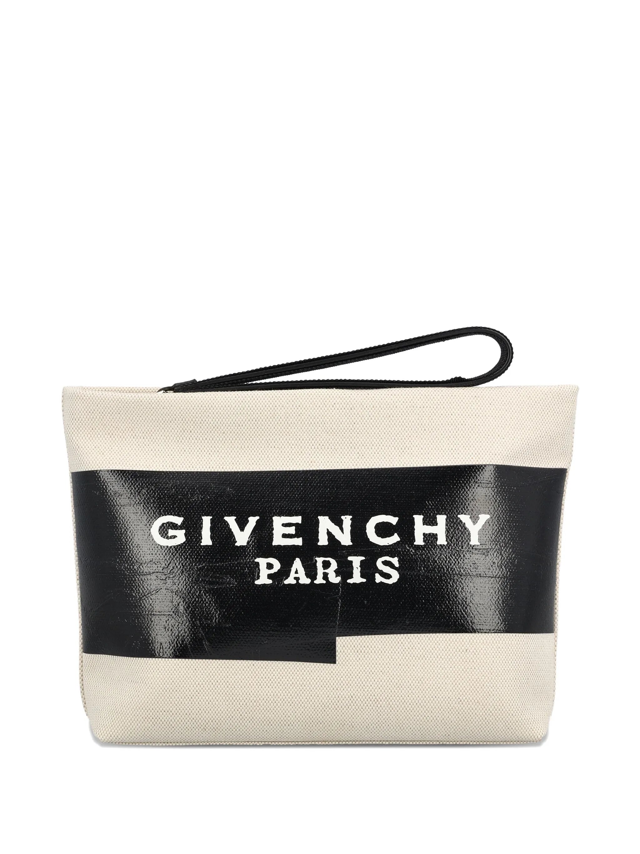 logo-tape clutch bag