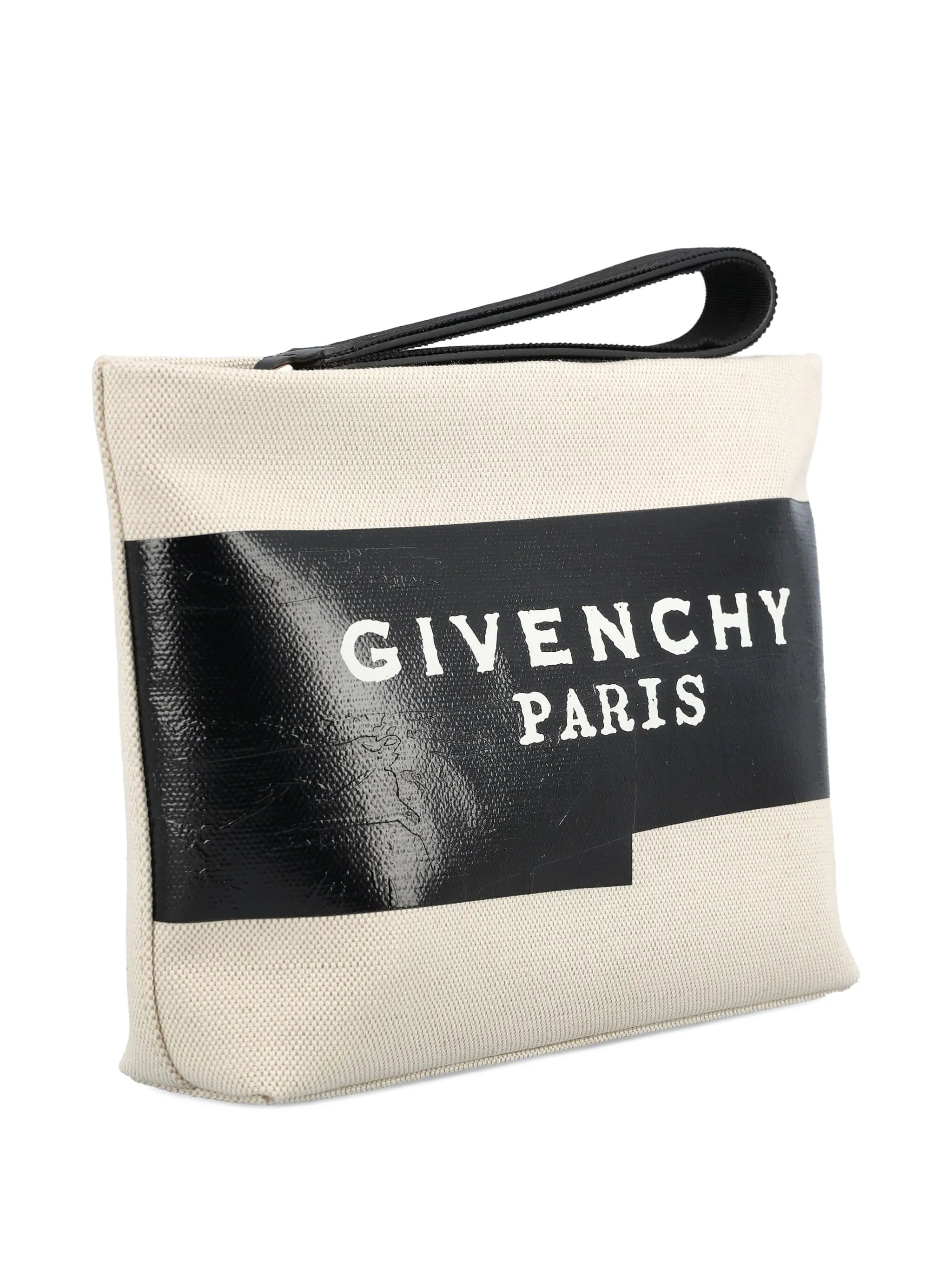 logo-tape clutch bag