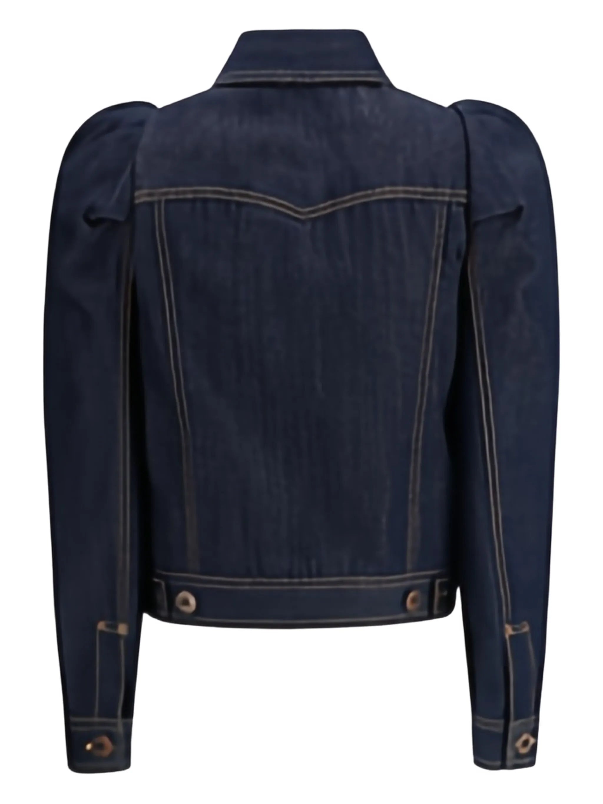 pinched-shoulder denim jacket