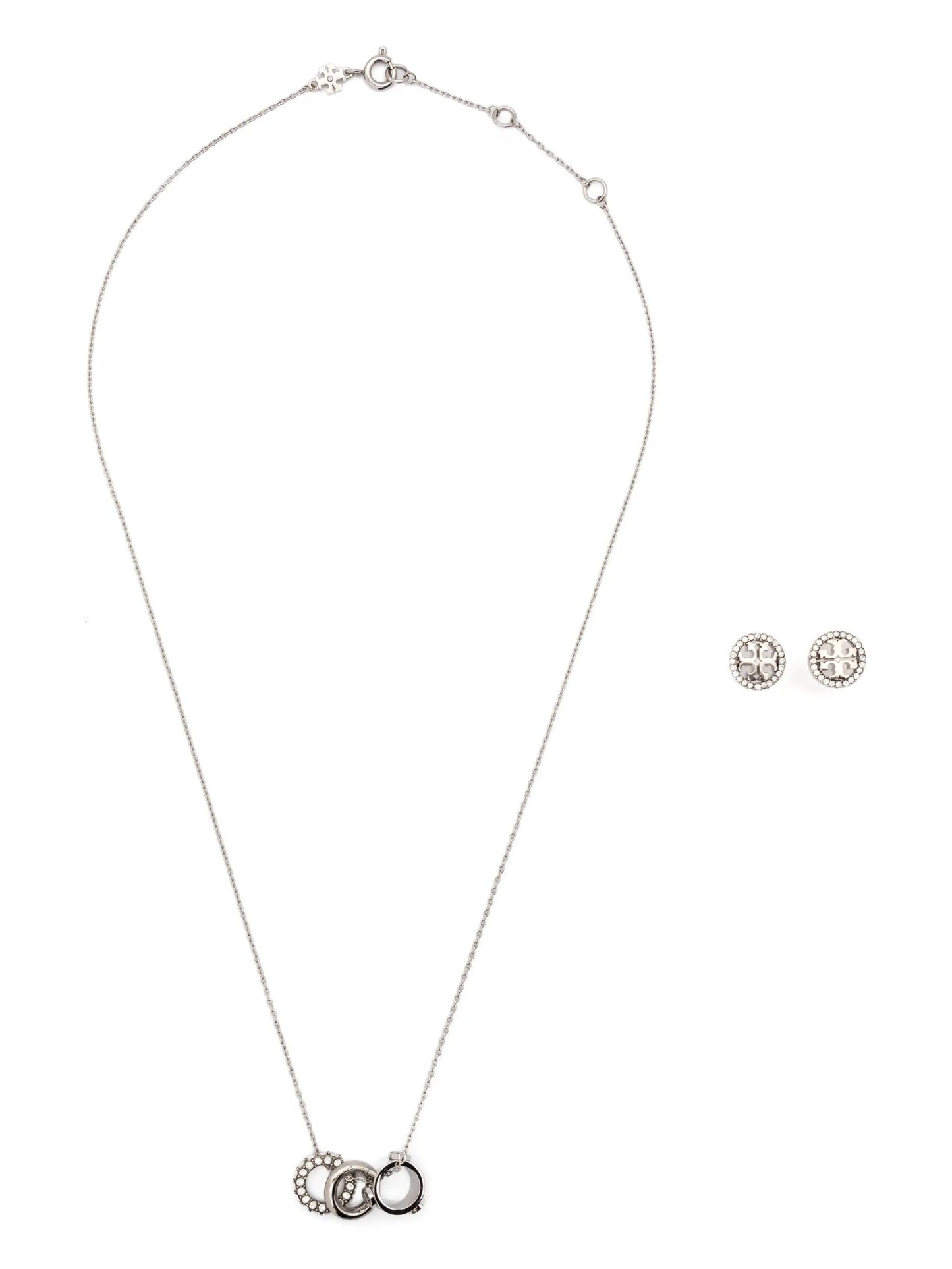Icon crystal-embellished necklace and earring set