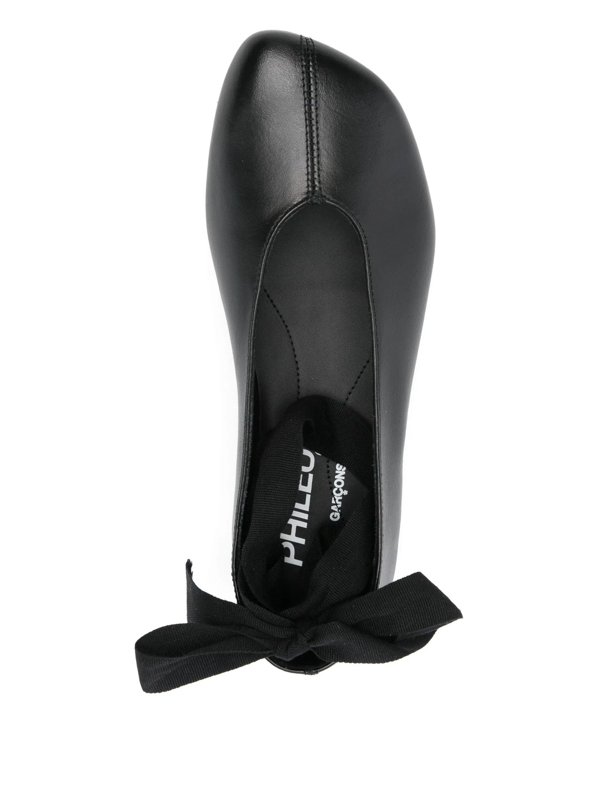 ribbon-bow platform ballet flats