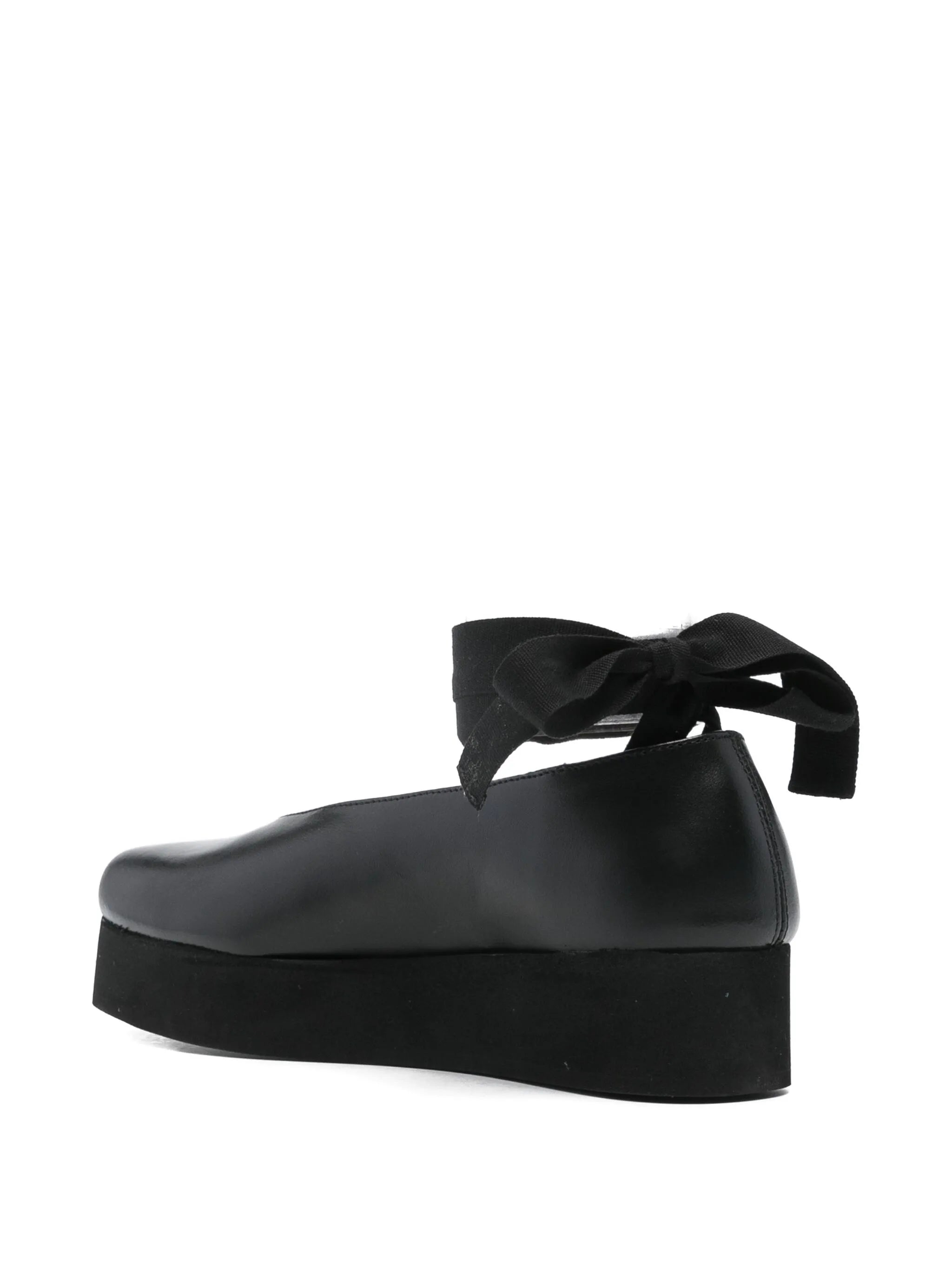ribbon-bow platform ballet flats