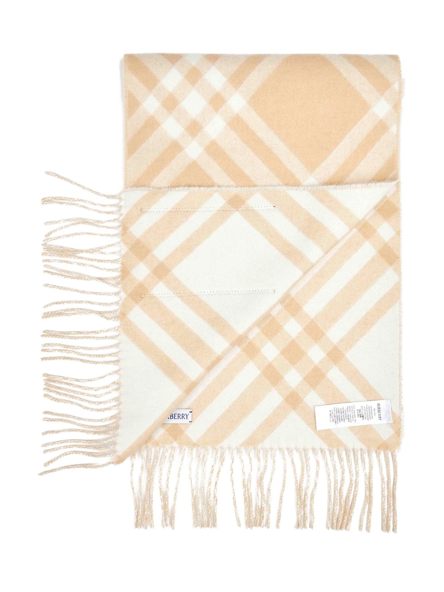 check-pattern cashmere scarf