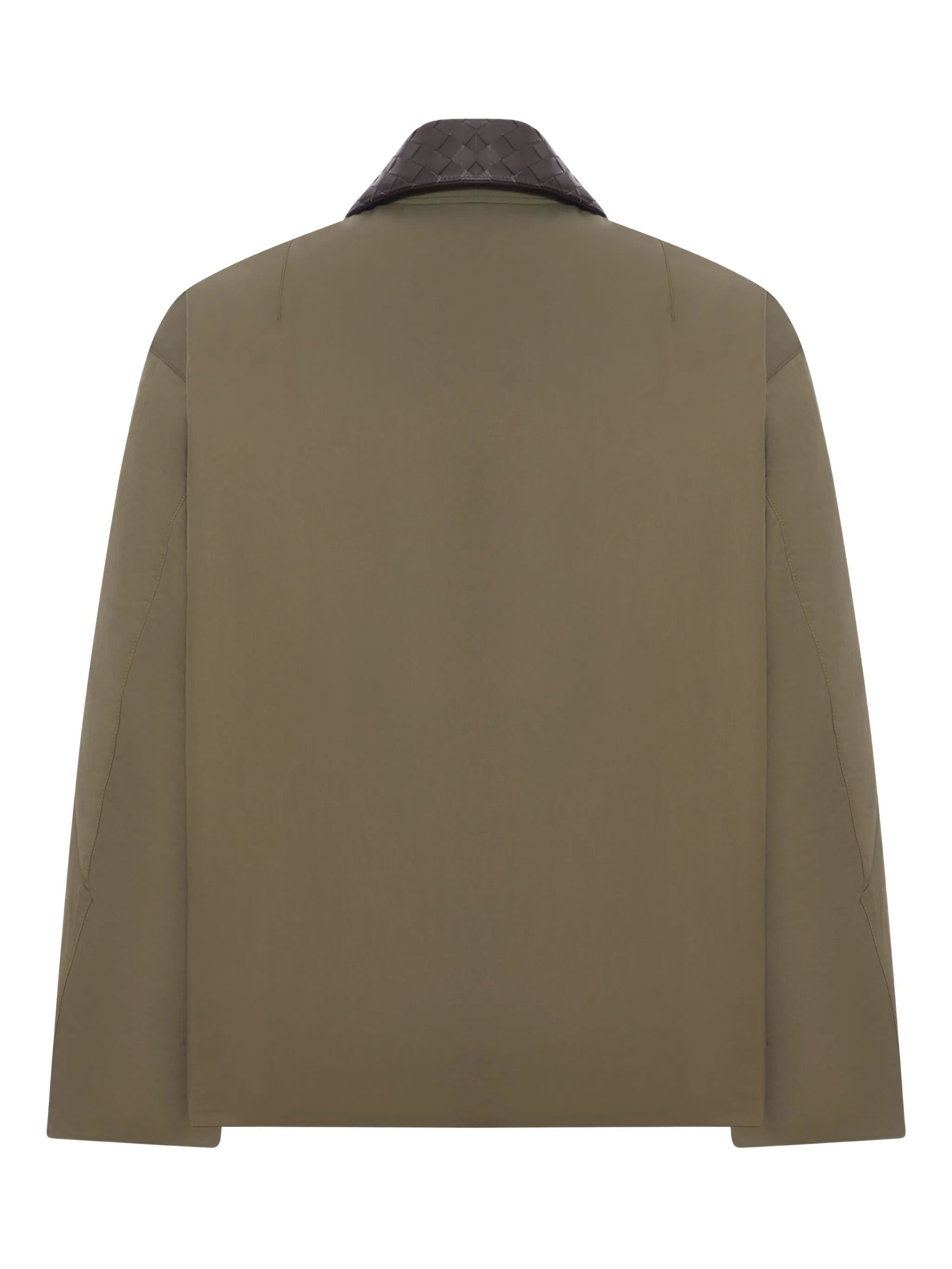 Intrecciato-collar bomber jacket