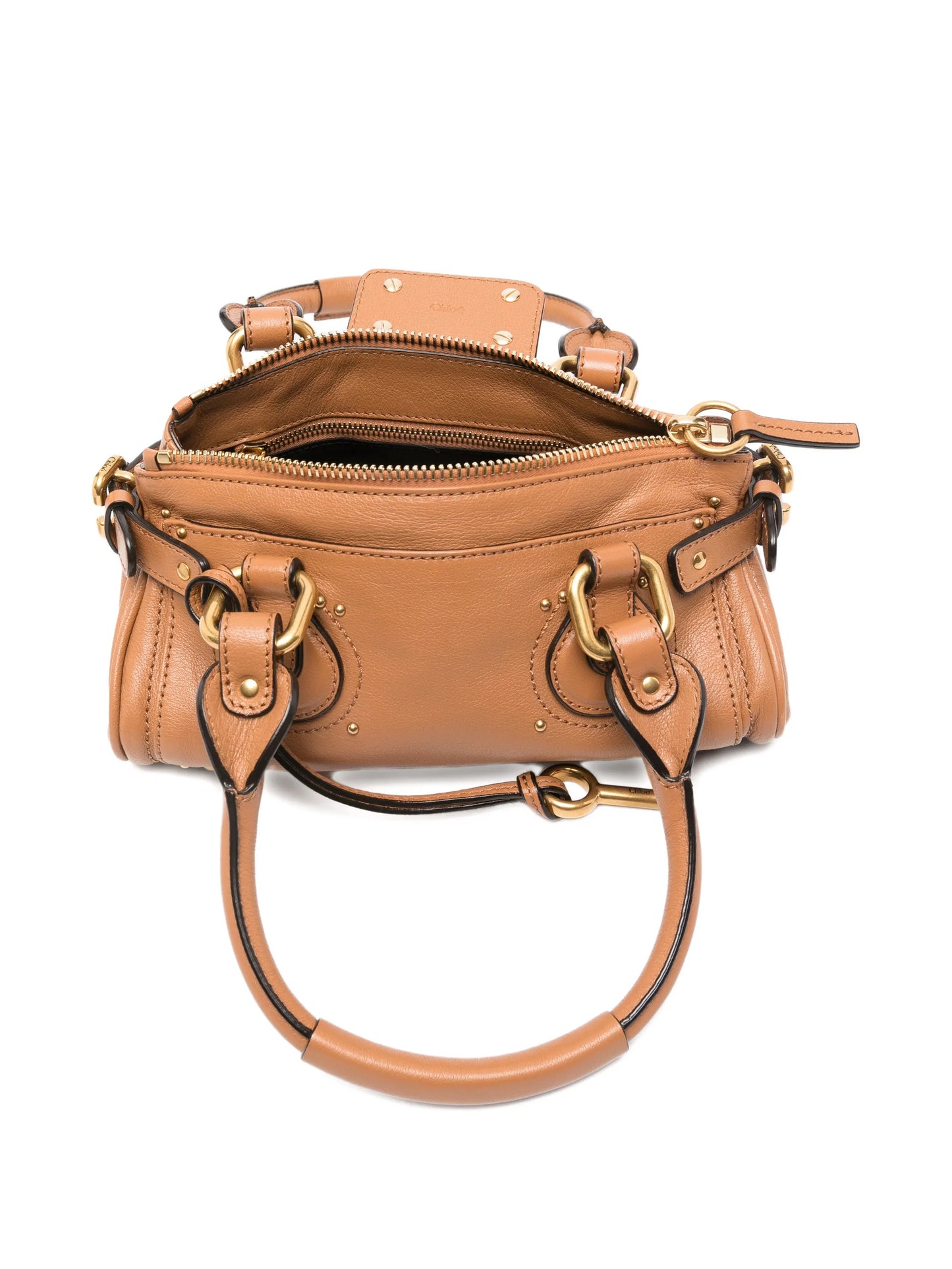 grained leather padlock paddington shoulder bag